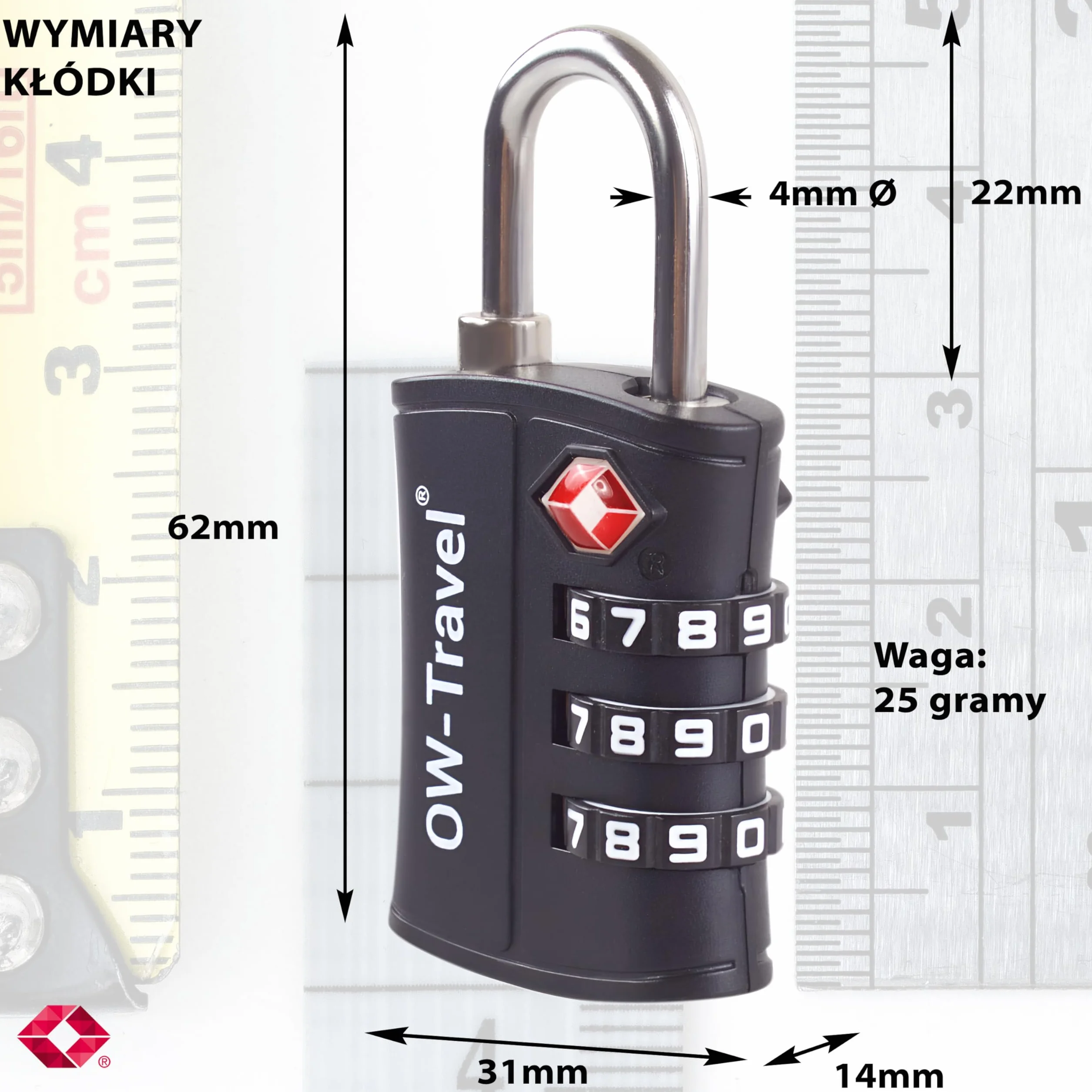 OW-Travel Zamki do Walizek (Zestaw 1 Czarnych) Kłódka TSa z Plastiku ABS z Szyfrem. TSA Combination Lock 3 Cyfrowe Kłódki Walizkowe. Zamek Szyfrowy Do Walizki Plecak Bagaż Szafek na Siłownię