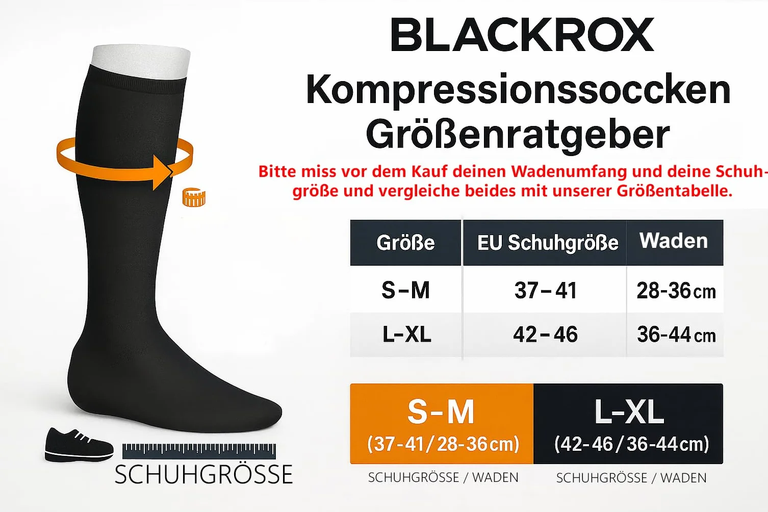 BLACKROX Skarpety uciskowe, sportowe, Astropreform, skarpety kompresyjne, zwycięzca porównania, sportowe pończochy kompresyjne, do biegania, piłki nożnej, dla kobiet i mężczyzn, długie skarpety