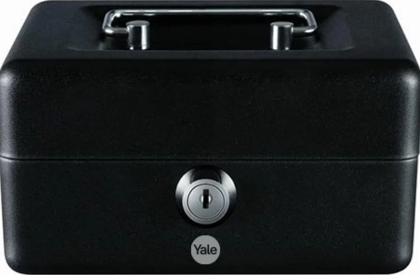Yale YCB/080/BB2 Kasetka na pieniądze mała, 15.2x8x11.8 cm, czarna