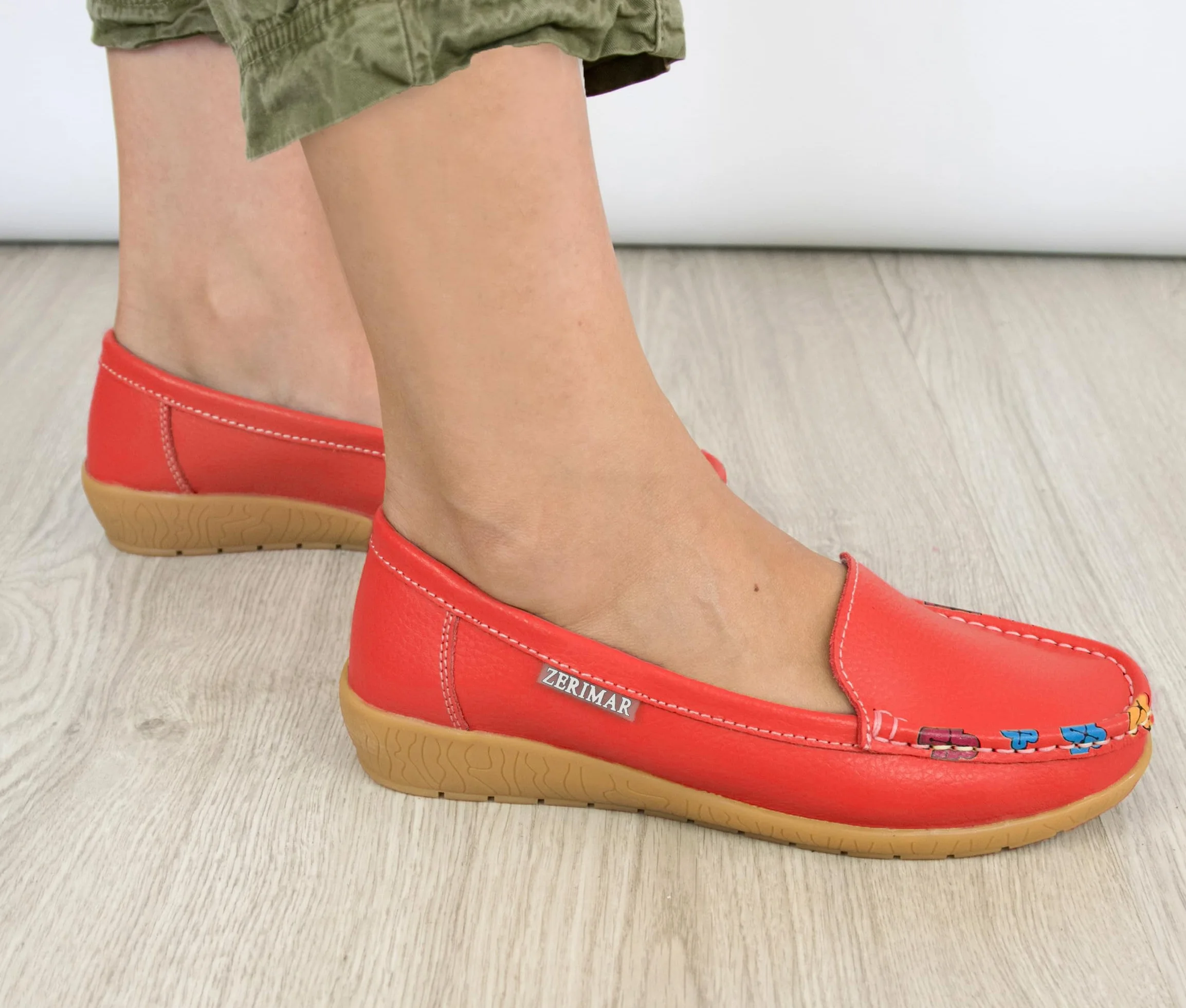 Zerimar Wygodne buty damskie - skórzane mokasyny damskie - letnie damskie buty - damskie skórzane mokasyny - stylowe i wygodne