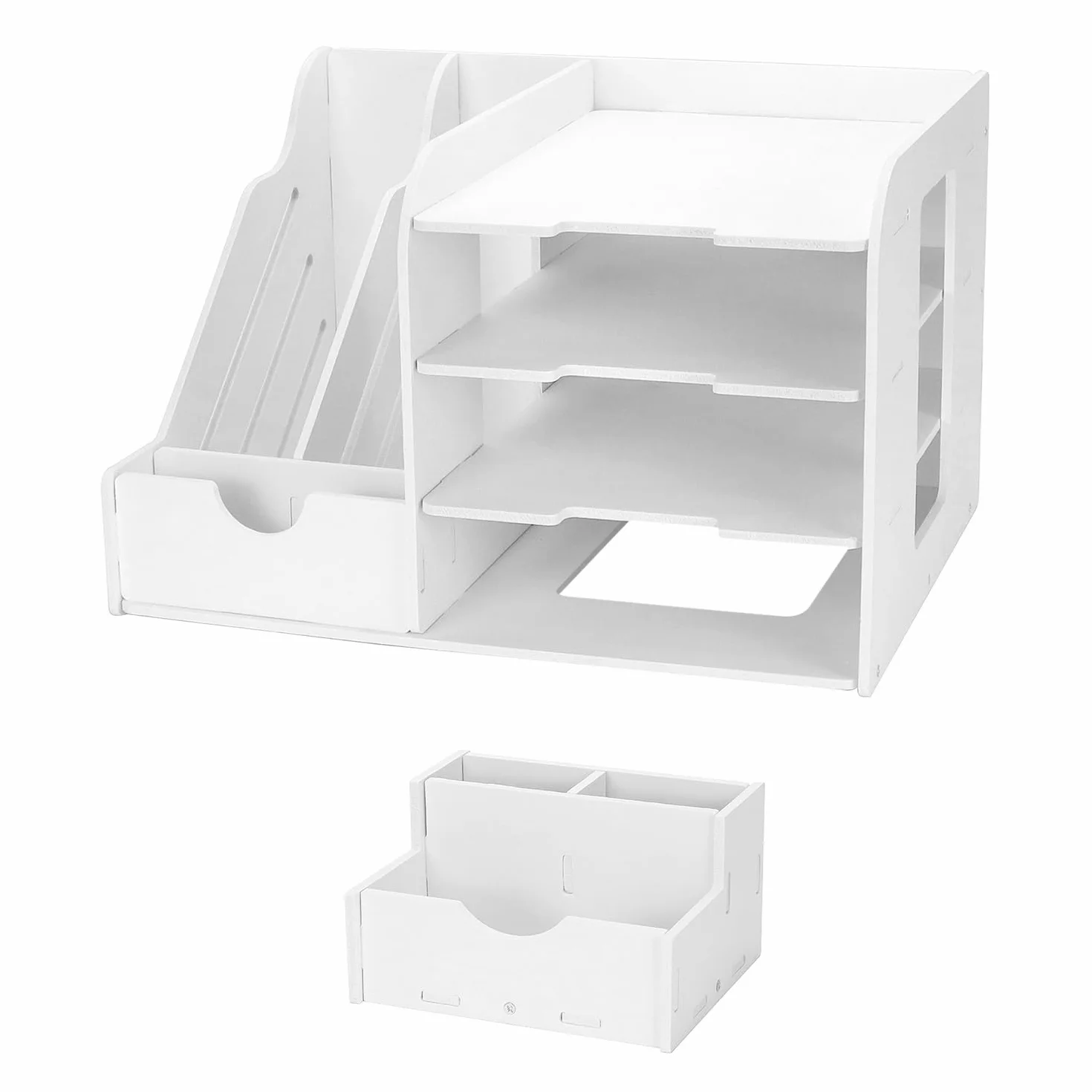 QWORK® Taca na organizery na biurko, Organizer na listy, Biurko A4 Sorter do przechowywania papieru, Do domowego biura, szkoły, 4-poziomowy
