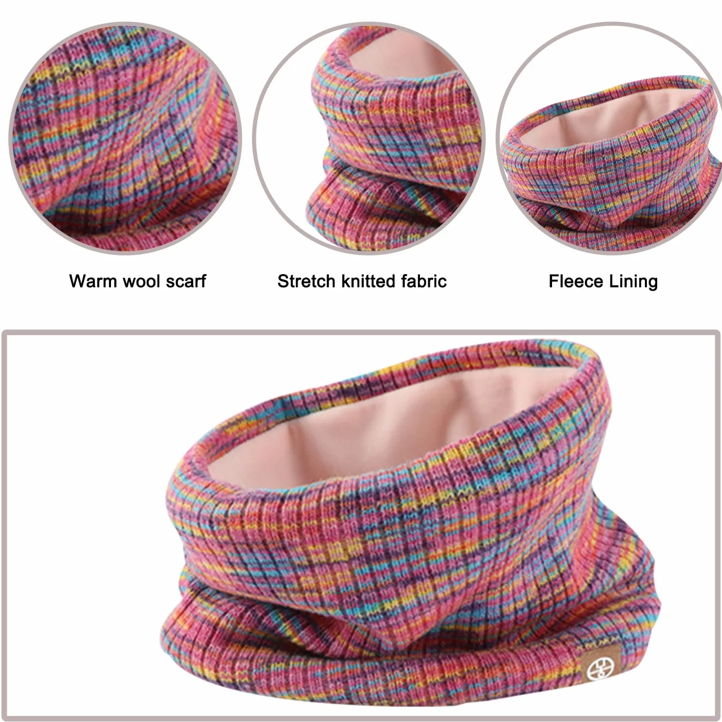 Zimowa czapka beanie, szalik, zestaw rękawiczek, dziecięca czapka zimowa, szalik, czapka, ciepła czapka beanie, dla chłopców z ekranem dotykowym, okrągły zestaw dla dzieci w wieku 5-12 lat