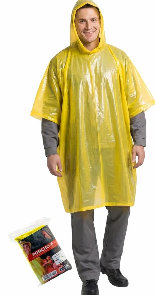 Reis Poncho F_Y ponczo przeciwdeszczowe, żółte, rozmiar uniwersalny, 20 sztuk
