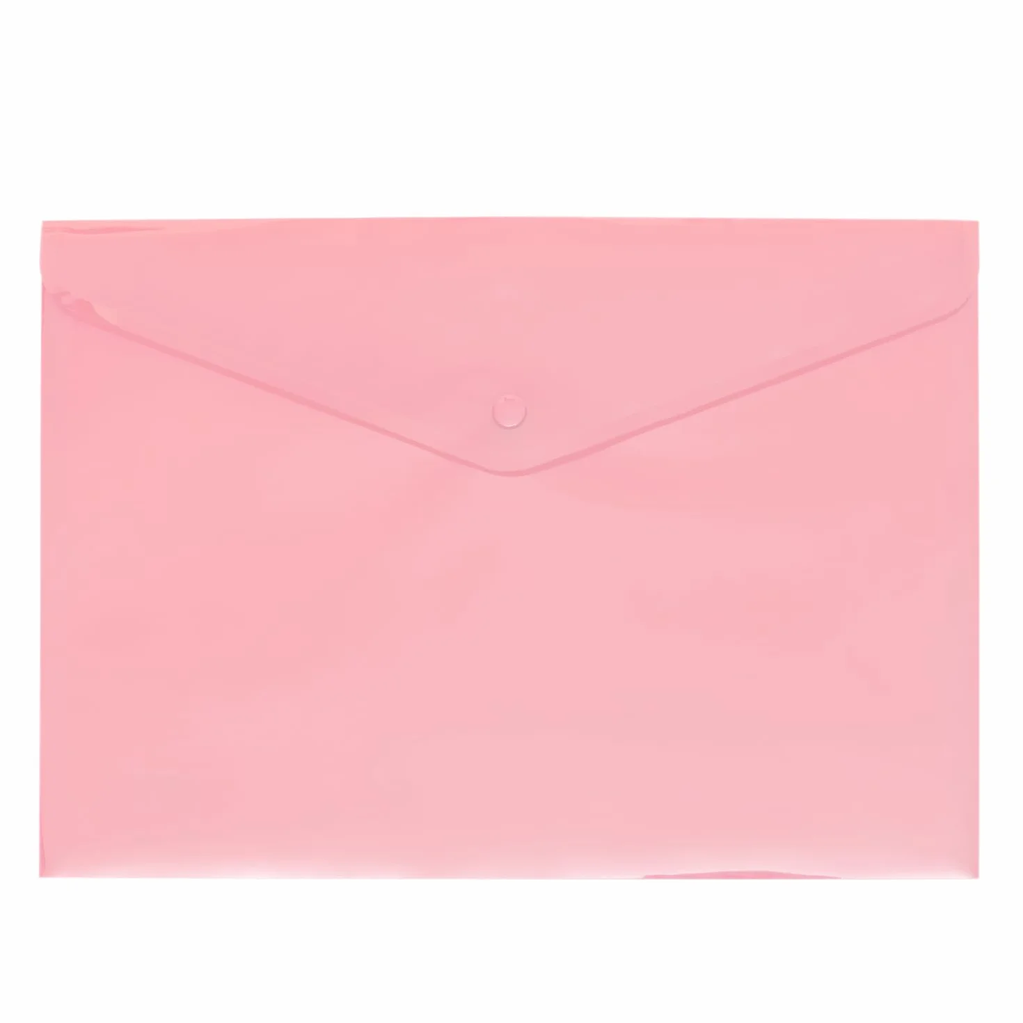 Grafoplás | Koperta z tworzywa sztucznego z zamknięciem na zatrzask, ekoplay, rozmiar foliowy | Różowy miękki przezroczysty | 33,4 x 23,5 cm | Idealny do dokumentów szkolnych, domowych i biurowych A4
