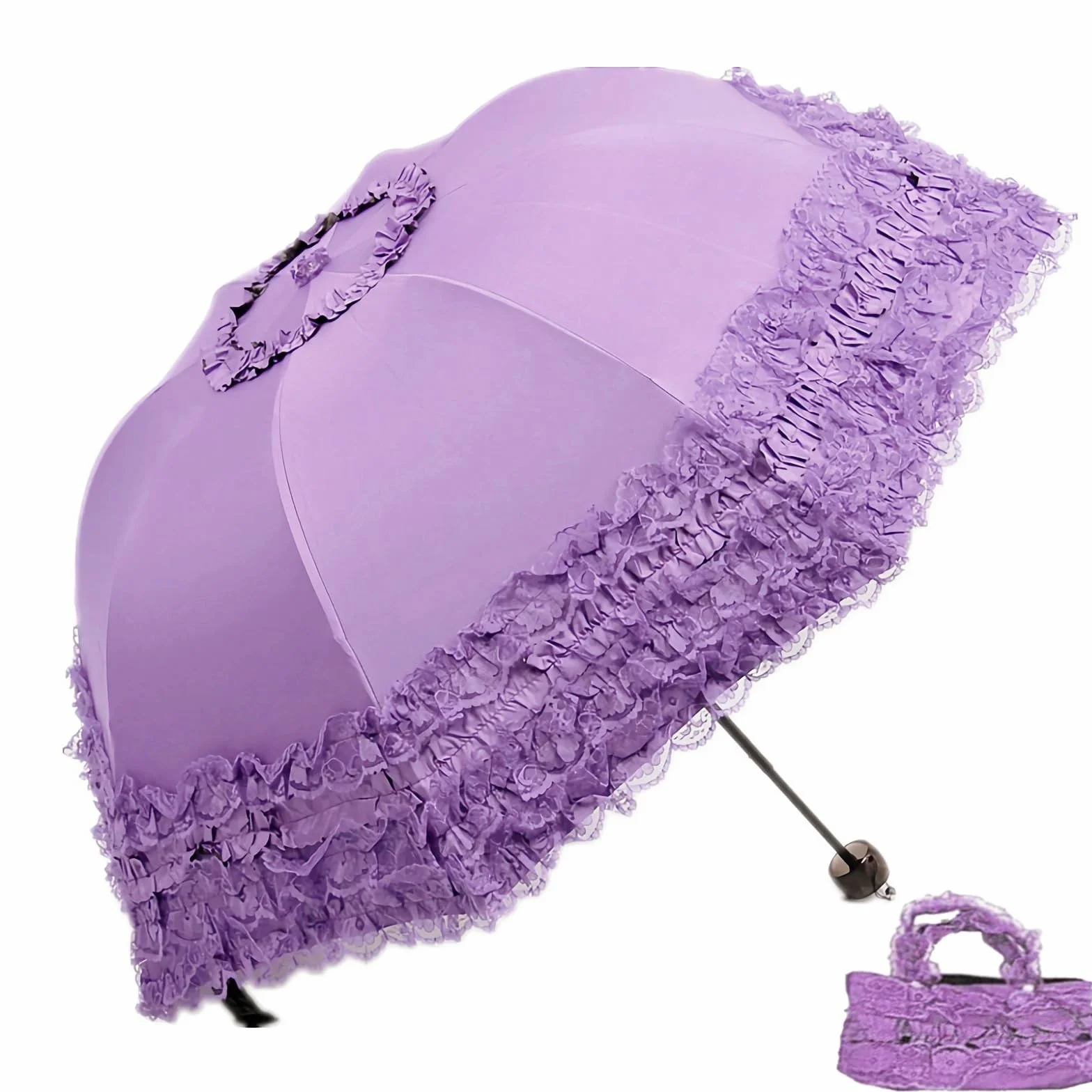 URAWESO Vintage koronkowy parasol gotycki parasol UV ochrona przed słońcem czarownica cosplay sesja zdjęciowa rekwizyty dekoracja na imprezę