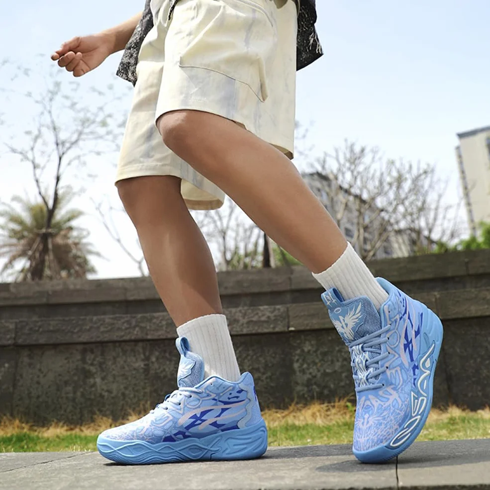 Męskie buty do koszykówki modne antypoślizgowe trampki i buty sportowe unisex lekka gumowa podeszwa zewnętrzna, oddychające, sportowe trampki młodzieżowe