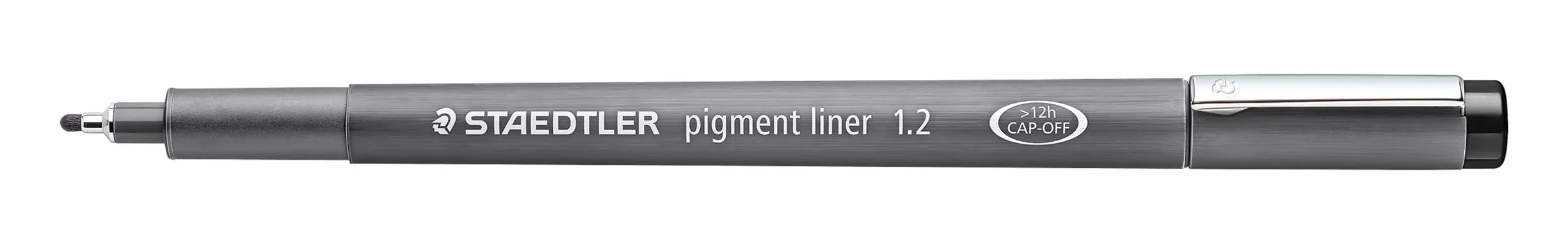 STAEDTLER Czarna wkładka pigmentowa, szerokość linii 1,2 mm, atrament pigmentowy, długa metalowa końcówka, długa żywotność, 10 cienkopisów w kartonowym etui, 308 12-9