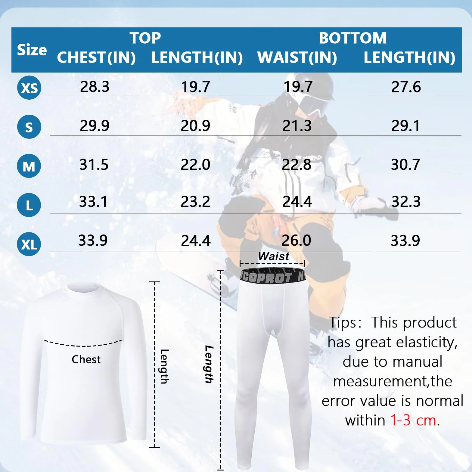 HYCOPROT Dziecięca bielizna termiczna zestaw bielizny termicznej, bielizna polarowa, koszulka kompresyjna, legginsy dla dziewcząt, bielizna narciarska, dla chłopców, oddychająca, zimowa, bielizna