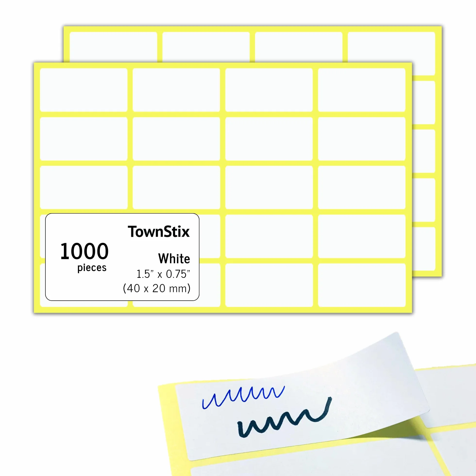 1000 Sztuk - Białe Naklejki Cenowe Etykieta Samoprzylepna Do Pisania - 40 x 20 mm