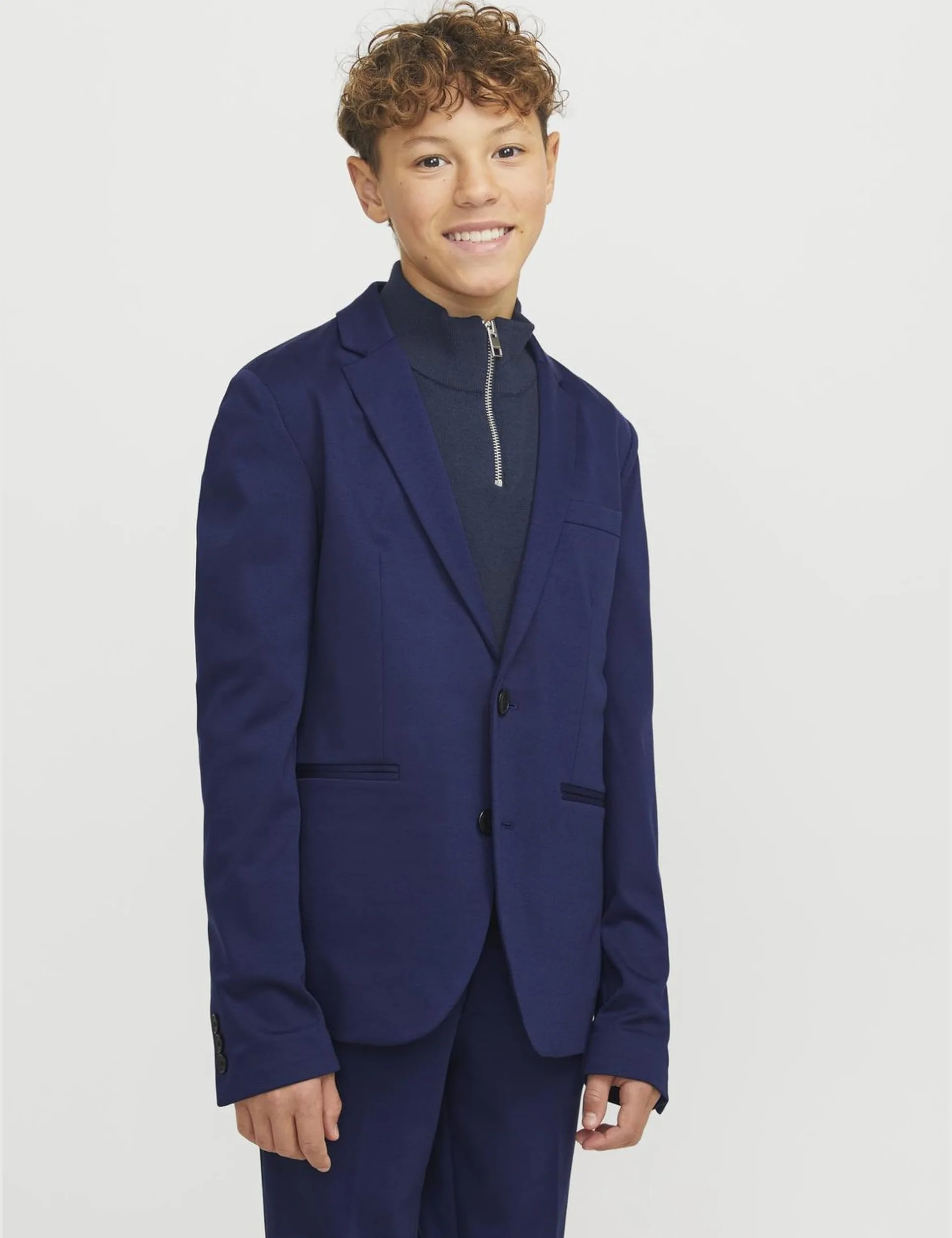 JACK & JONES JUNIOR JJEJAXON Blazer Noos JNR, średniowieczny niebieski, 170 dla dzieci, niebieski/szary, 170