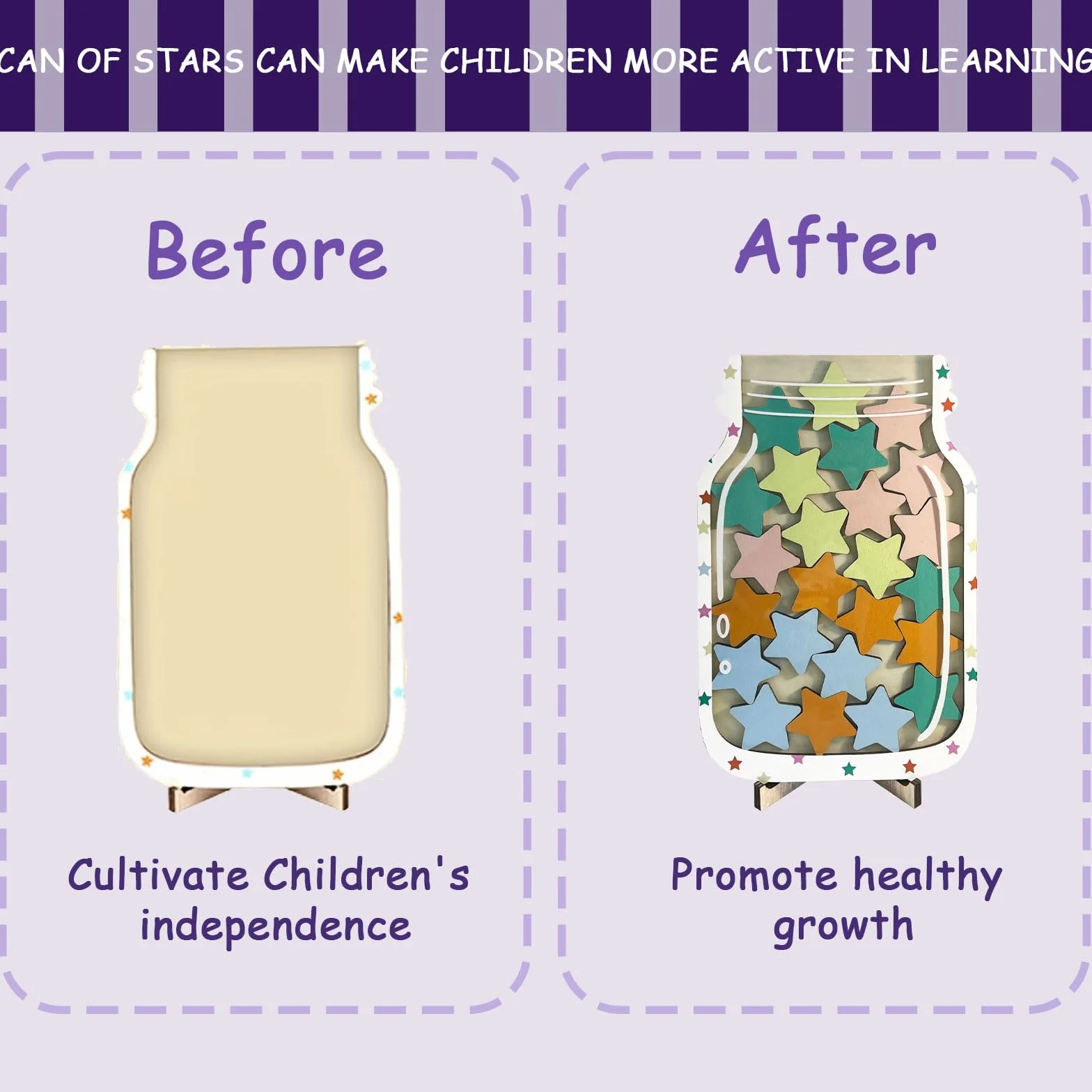 SSKHE Reward Jar with Star Tokens, Originality Reward Charts for Children Behaviour, motywacyjny słoik na prezent