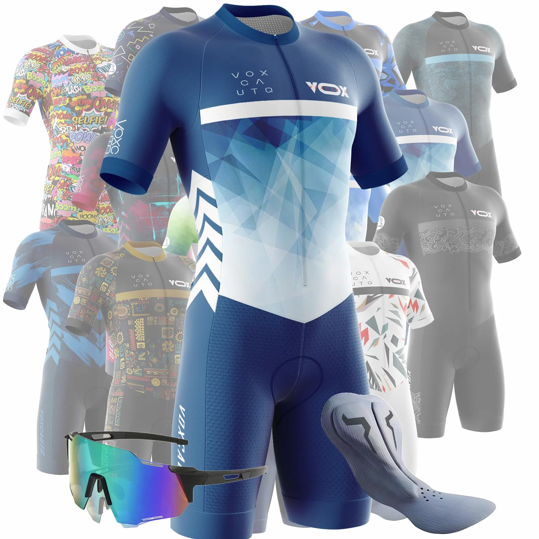 Męski kombinezon rowerowy z wyściółką żelową, kombinezon triathlonowy, męski, triathlonowy, z krótkim rękawem, kombinezon rowerowy z 3 tylnymi kieszeniami, szybkoschnący