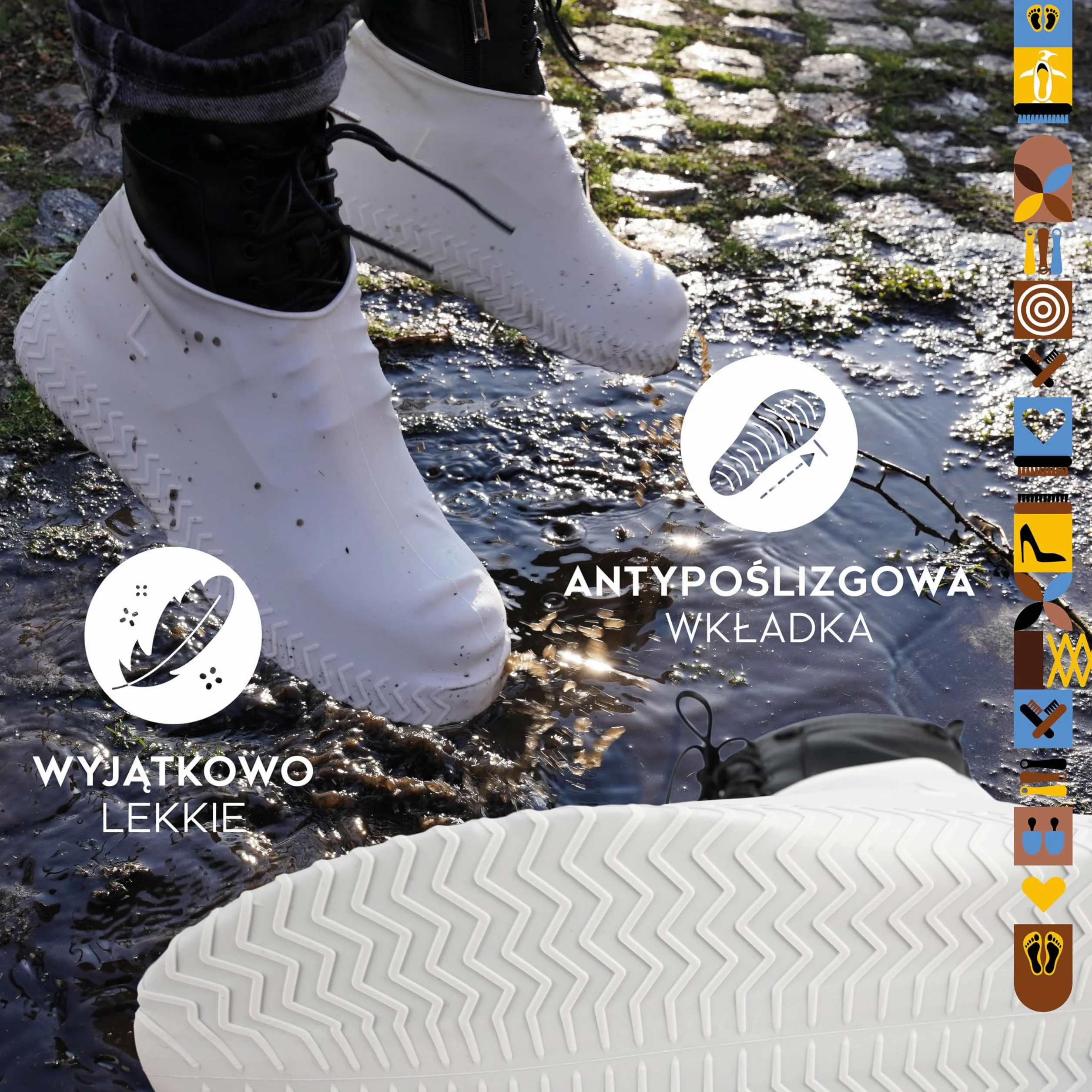 biped 1 para wodoodpornych pokrowców na buty - silikonowe pokrowce na wiele butów - antypoślizgowe ochraniacze na buty przed deszczem i błotem z2924