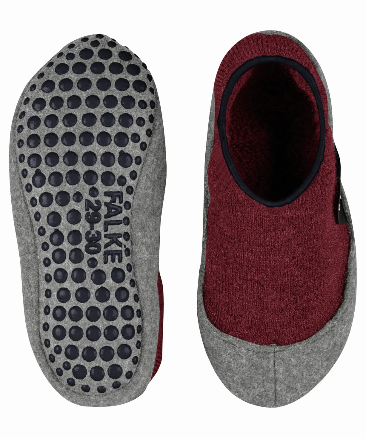 FALKE Uniseks - dzieci Cosy Slipper z wypustkami na podeszwie wypustki na podeszwie filcem stopki wygodne ciepłe oddychająca regulująca temperaturę neutralizująca zapachy wełna 1 Para