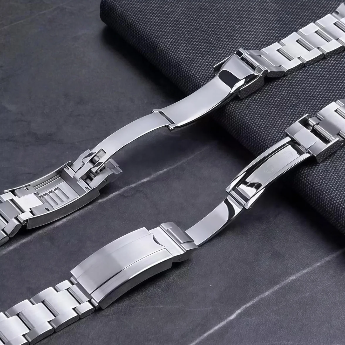 Bransoleta Metalowa Stal 904L Pasek Zegarka Klamra Ślizgowa Bransoletka Zamienna 20mm 21mm Szybka dla Rolex GMT-Master