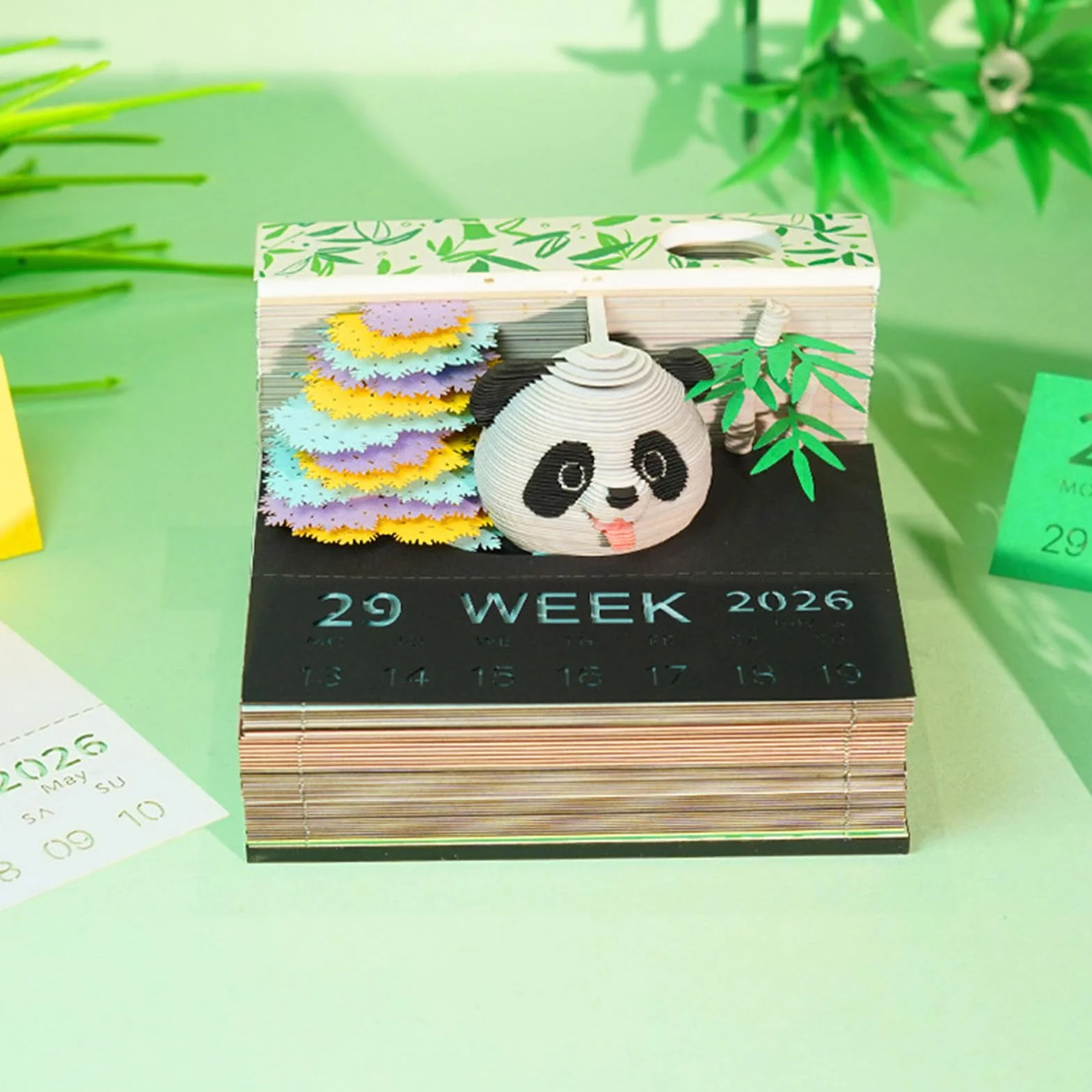 Kalendarz 3D, papier panda rze?ba notatnik, kalendarz 3D, do klasy, domu i nauczyciela, do pracy, urlop, trening fitness
