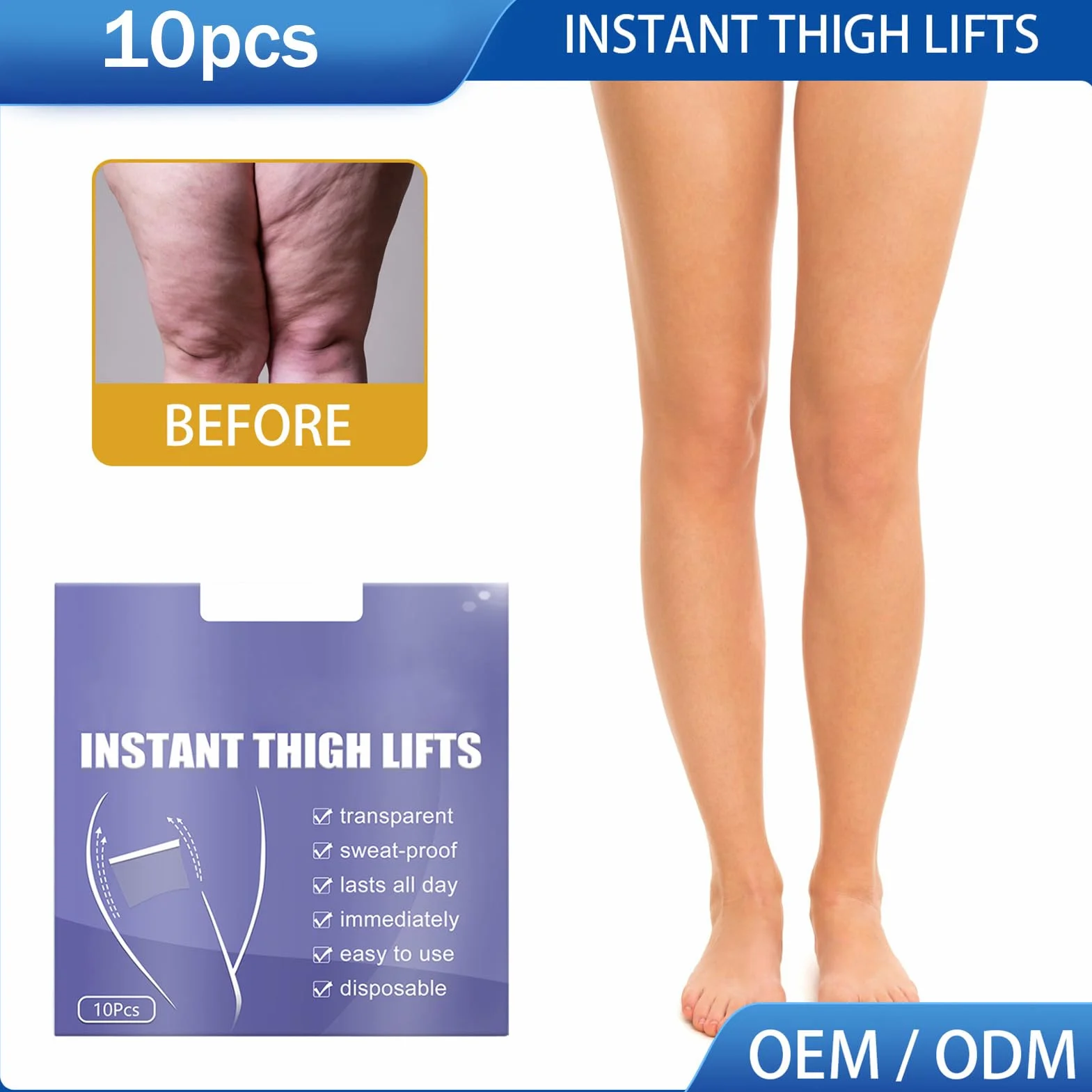 10 sztuk taśm do liftingu ud, natychmiastowe lifting antycellulitowy, anty-skręcające, niewidoczne naklejki do ujędrniania nóg, rozciągliwe, natychmiast zwiotczała skóra