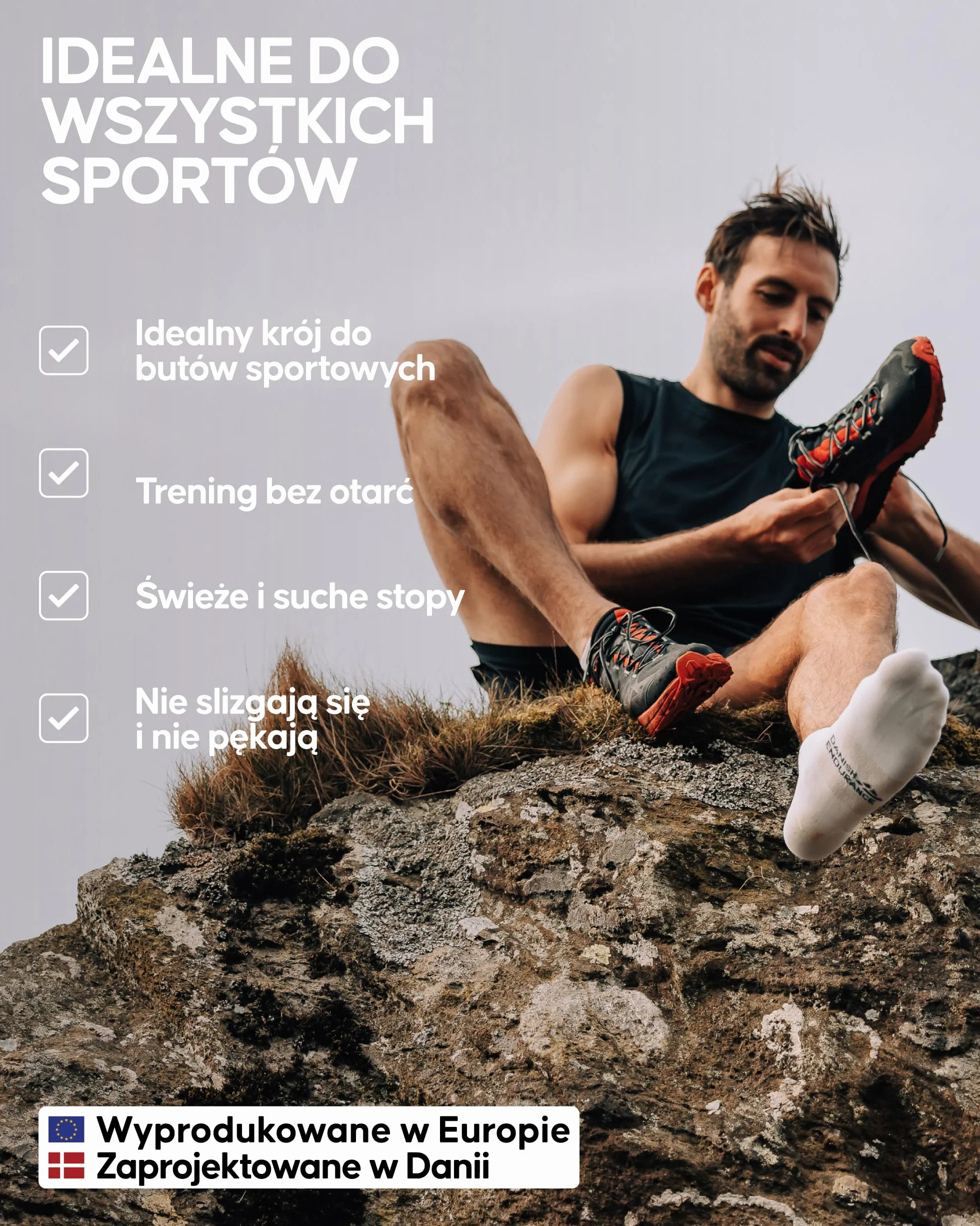 DANISH ENDURANCE Krótkie skarpety do biegania, oddychające i antypęcherzowe skarpety sportowe, dla mężczyzn, kobiet, 3 lub 5 par