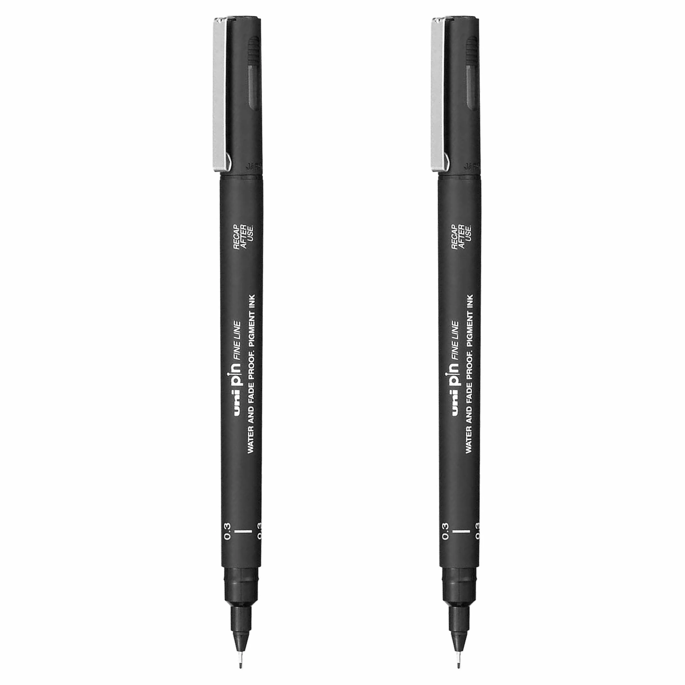 Uni Pin cienkopisy do rysowania, czarny atrament, stalówka 0,3 mm, opakowanie 2 szt
