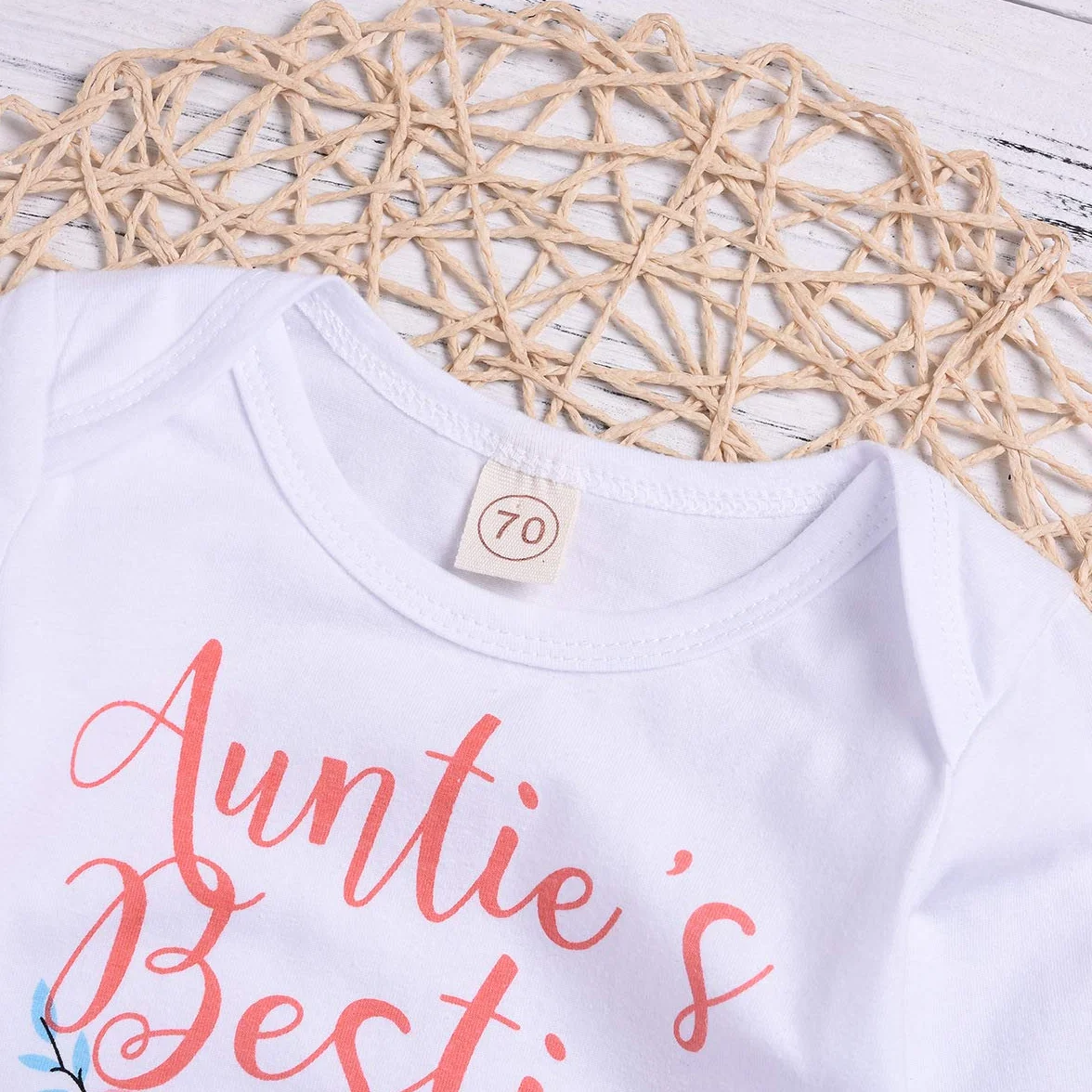 Baby Girl Ubrania Ciocia Bestie Romper Top + spodnie kwiatowe + czapka 3-częściowy zestaw ubrań dla niemowląt