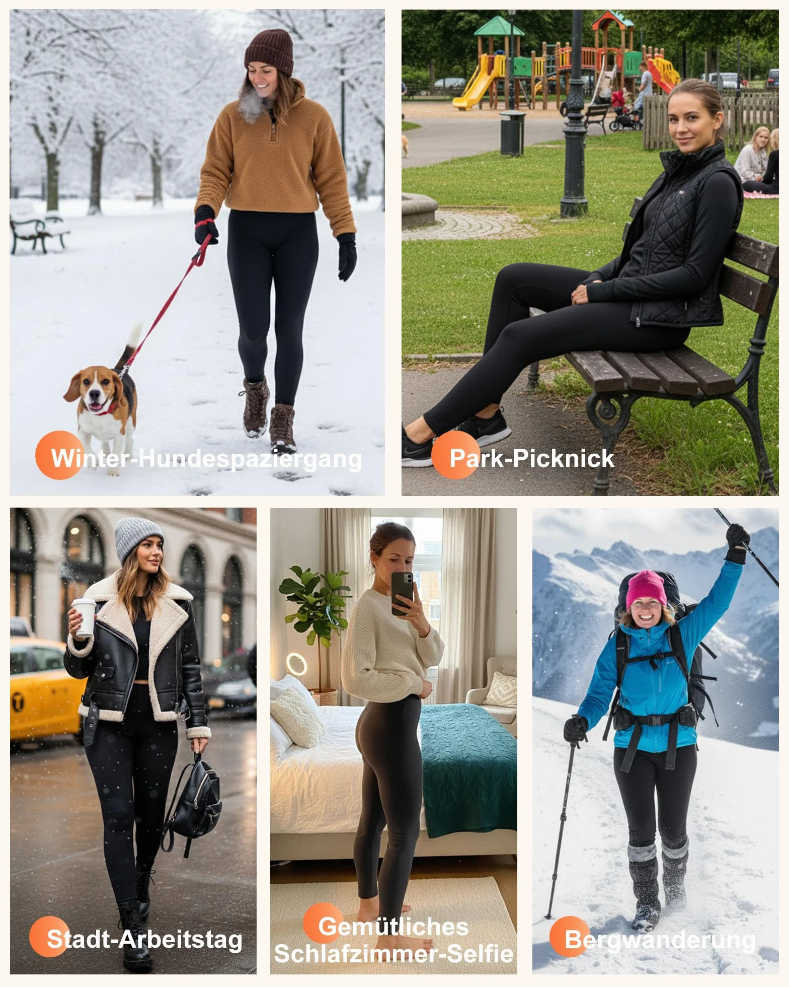 Legginsy Termiczne Damskie Zimowe Grube z Polarem, Wysoki Stan, Kryjące, Elastyczne i Ciepłe na Co Dzień i Outdoor