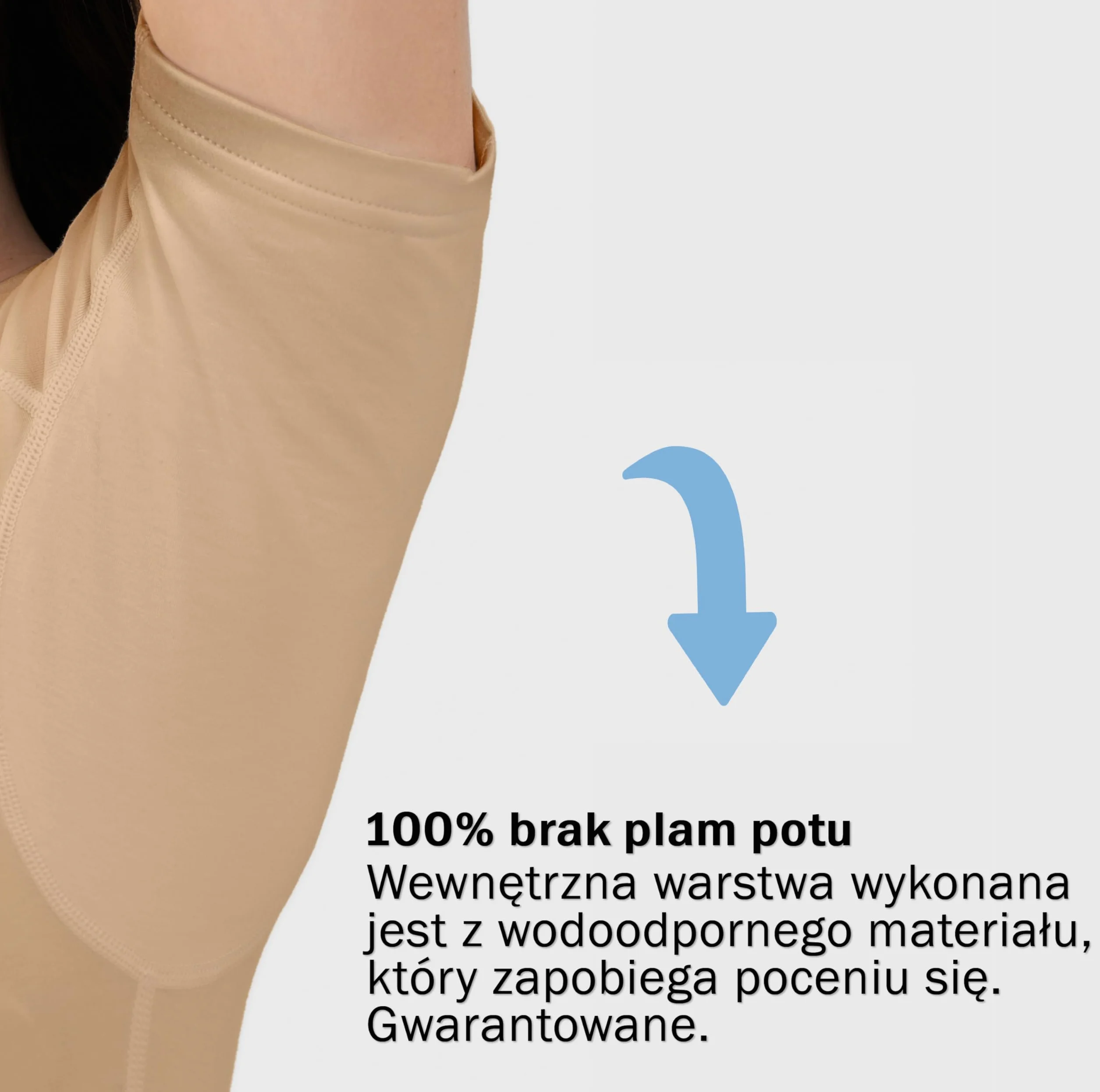 Przeciwpotna koszulka - koszulka przeciw plamom potu - koszulce pod koszulę - Przeciwpotna koszulka pod koszulę - z systemem ArmPads PRO & Silver Treatment - damska - okrągła szyja