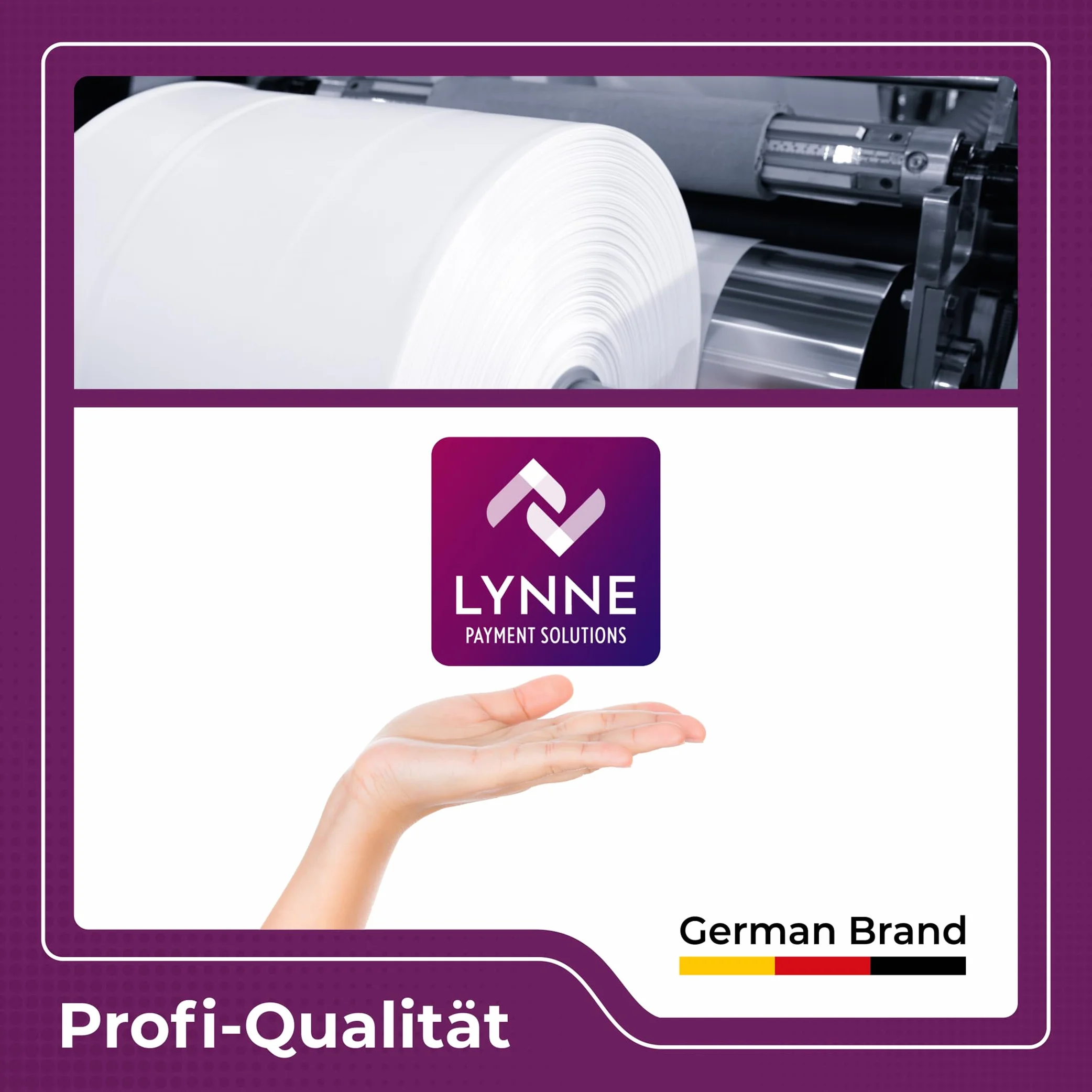 Lynne Rolki premium 80 mm x 40 mm x 12 mm, 50 x 12 mm, papier termiczny do kasy z drukarką paragonów, rolki termiczne 80 x 40 cm, nie zawierają BPA