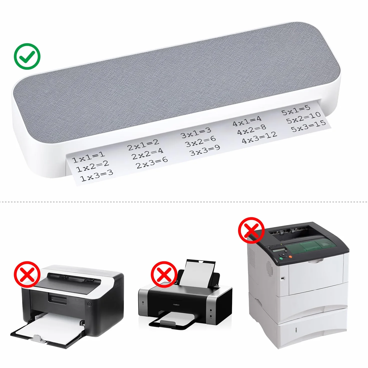 QWORK® Termiczny papier A4 do przenośnej drukarki, 100 arkuszy, szybkoschnący, 4 rolki