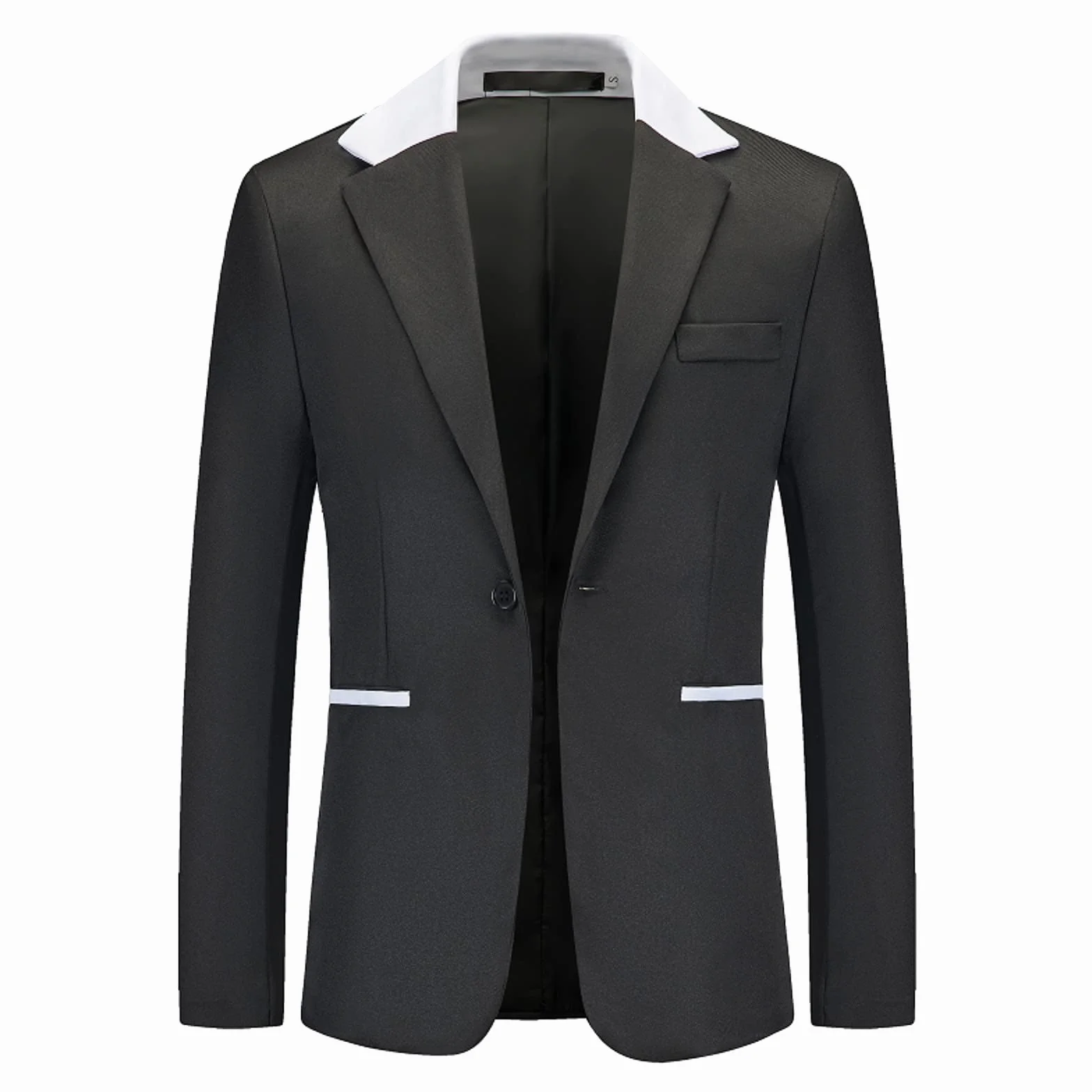 Biały garnitur męski cekinowa koszula czarna 2024 modny prezent męski luźny kolor pasujący jednorzędowy kieszonkowy płaszcz garnitur kurtka biała marynarka męska