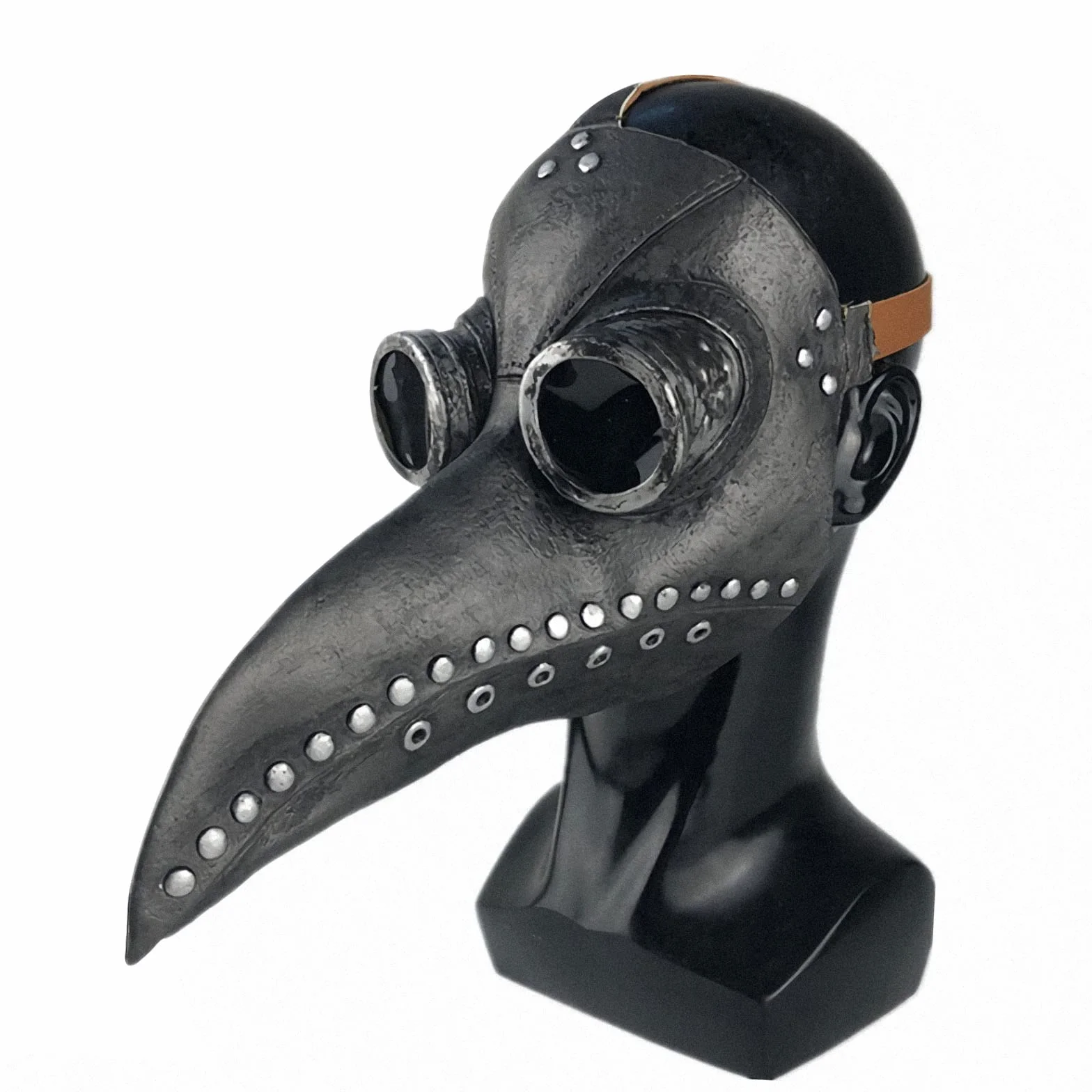 Maska z dziobem na Halloween, średniowieczny lekarz, długi nos, ptasi dziób, karnawał, horror, steampunk, maska na plagę