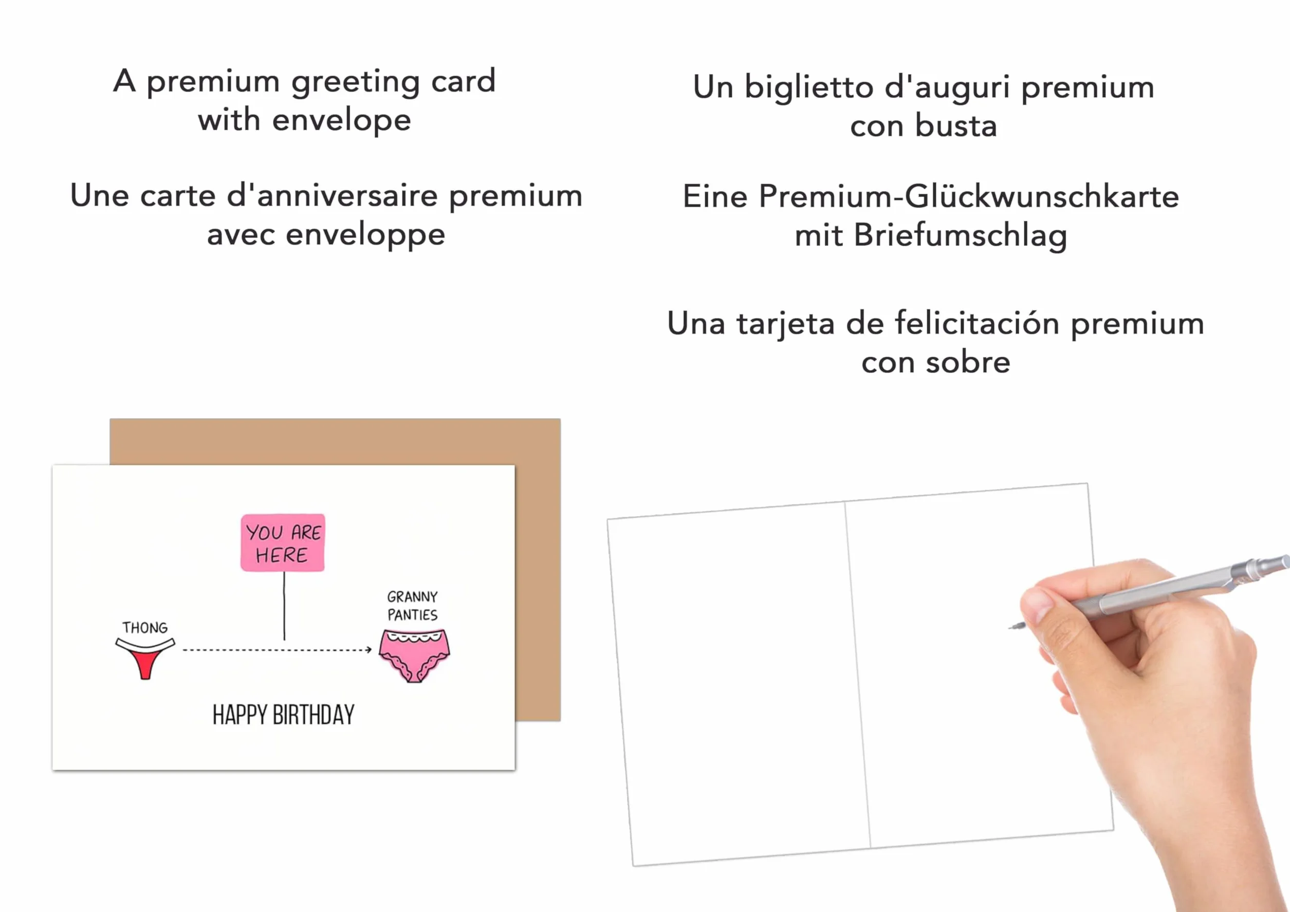 Edition Seidel Kartka urodzinowa premium z kopertą. Kartka z życzeniami kartka z życzeniami kartka urodzinowa billet urodziny mężczyzna kobieta zabawny humor (G3734 SW025)