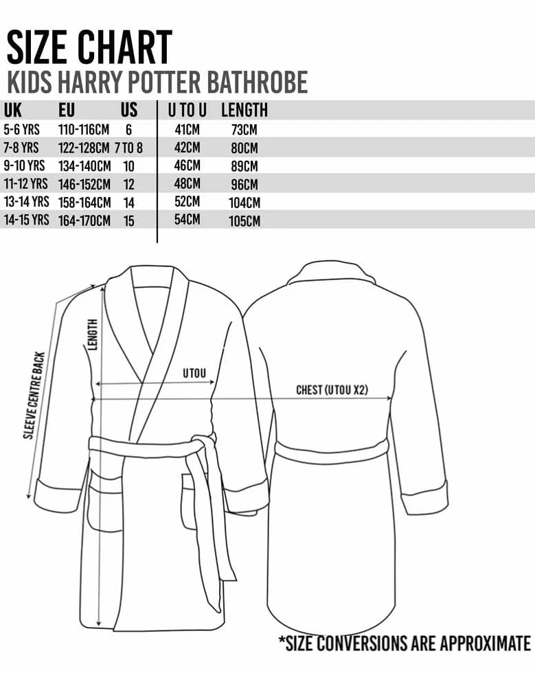 Harry Potter Szlafrok Dzieciecy Czerwony LUB Niebieski Opcje Piżama Dziewczecy