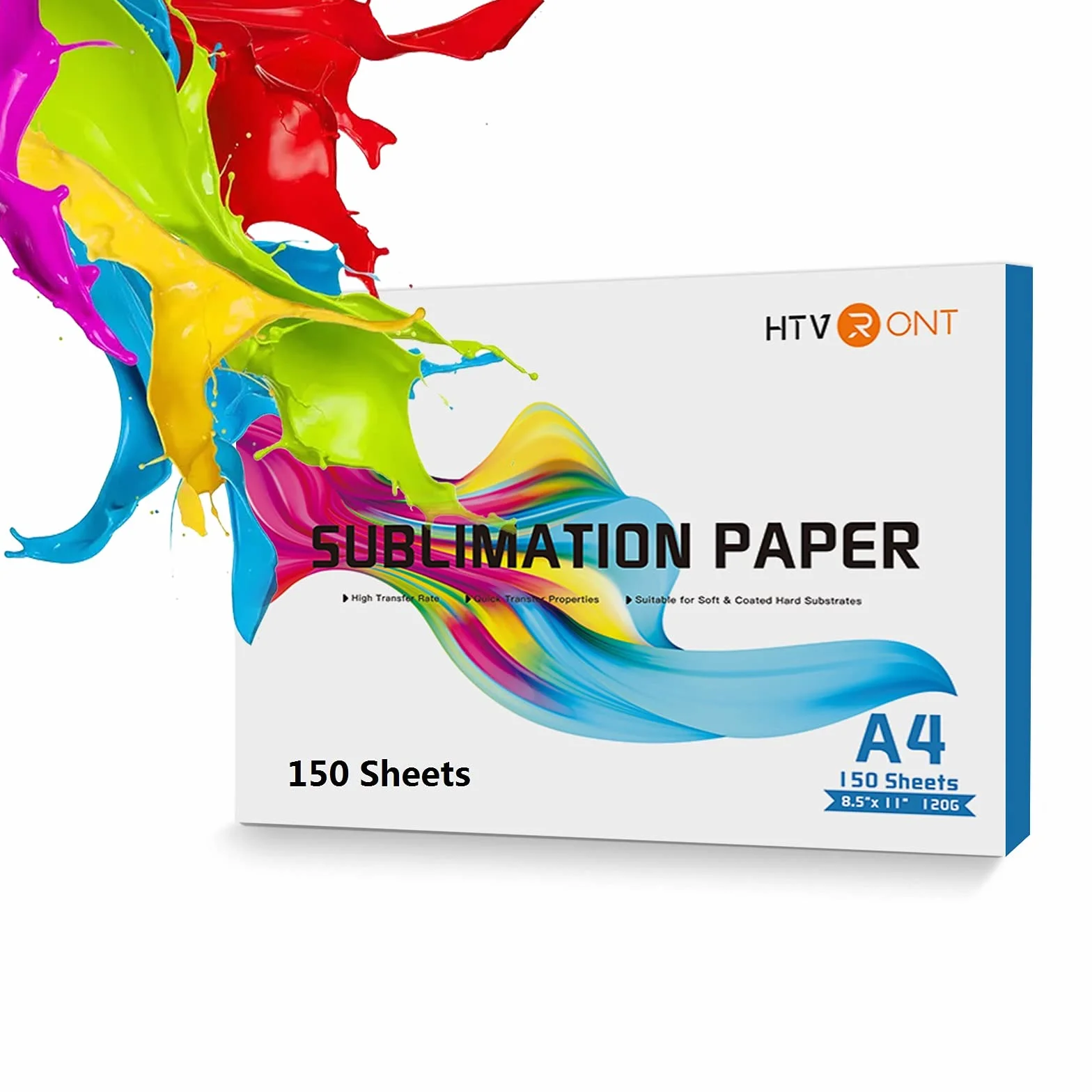 HTVRONT Papier sublimacyjny 21,5 x 28 cm – 150 arkuszy papieru sublimacyjnego kompatybilny z drukarką atramentową 120 g/m²