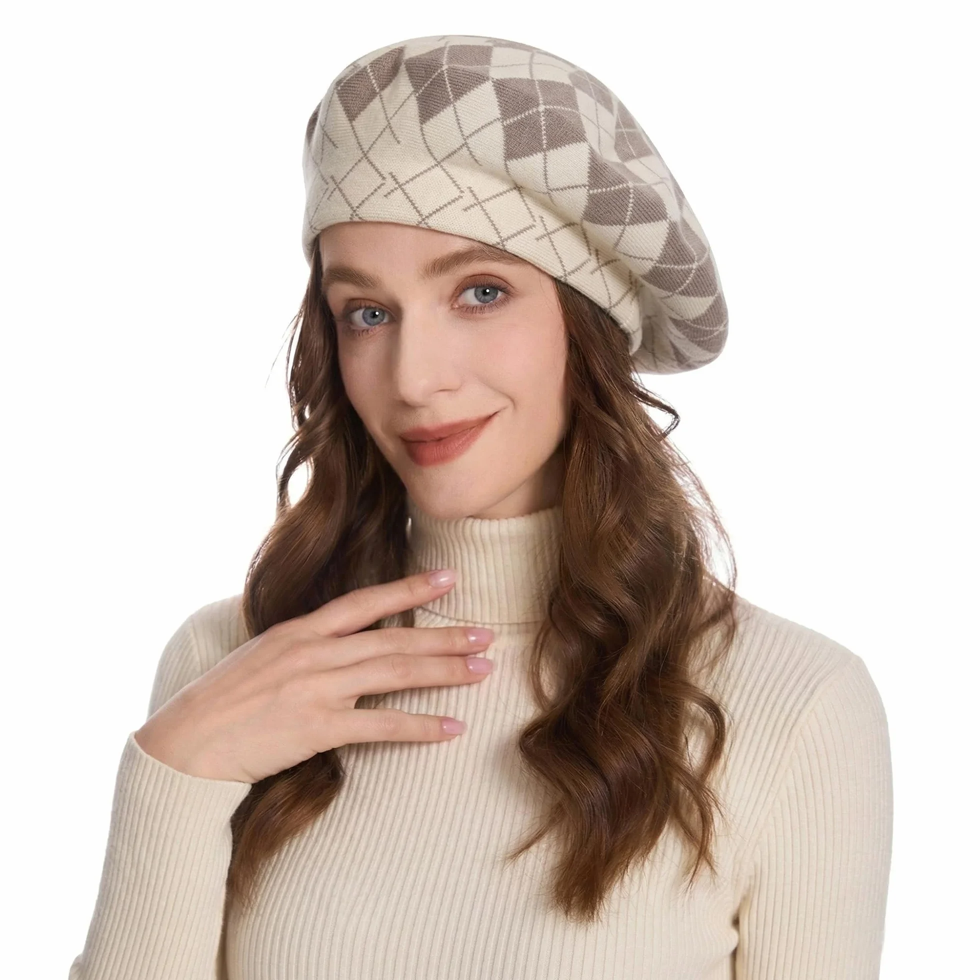 ZLYC Damska zimowa beret francuski beret podwójna warstwa Warm Beret
