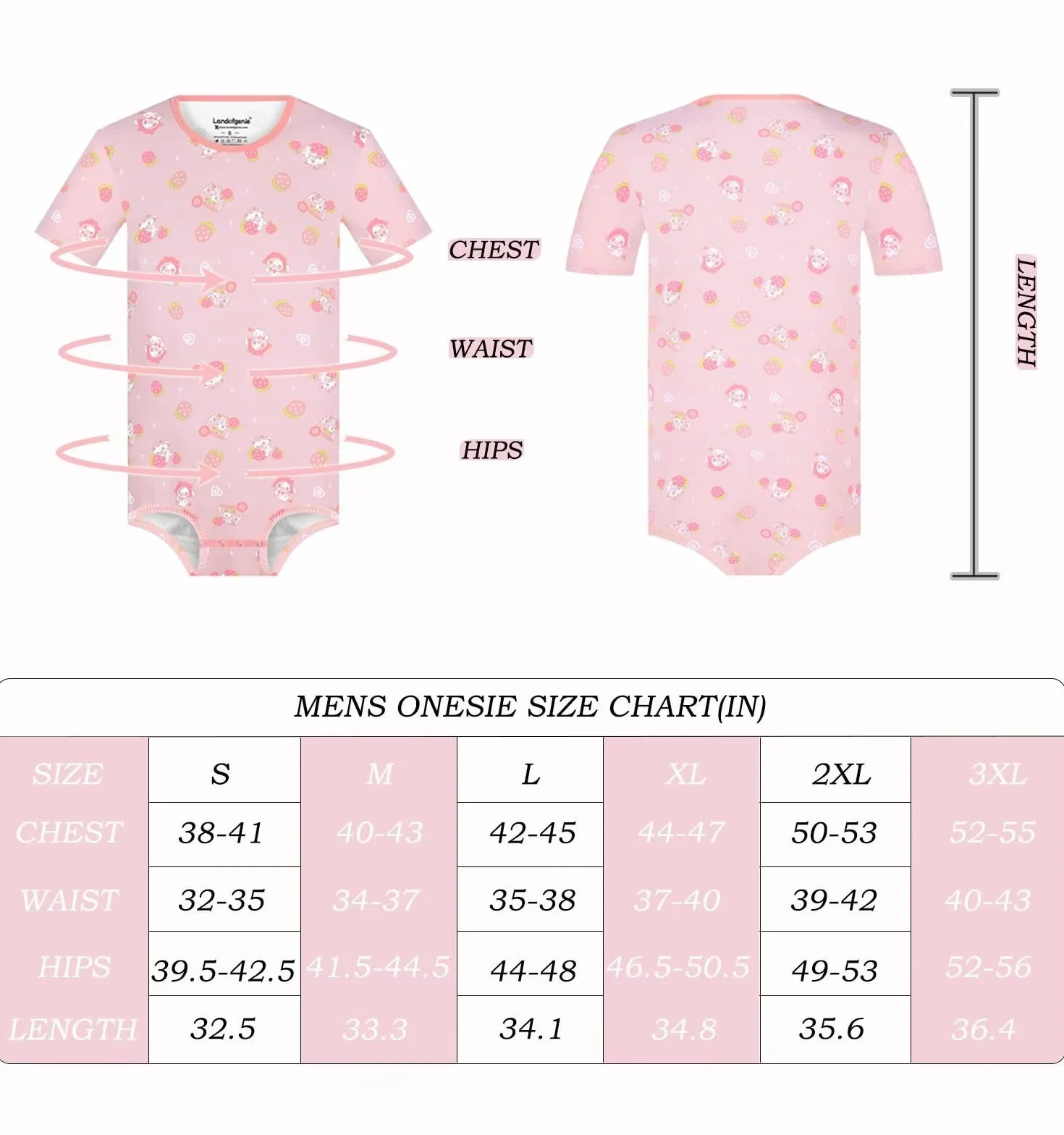 Landofgenie Body męskie z krótkim Rękawem Jednoczęściowy T-shirt z nadrukiem Piżama Trykot Oddychająca Bawełniana Koszulka na Ramiączkach Strawberry Cow