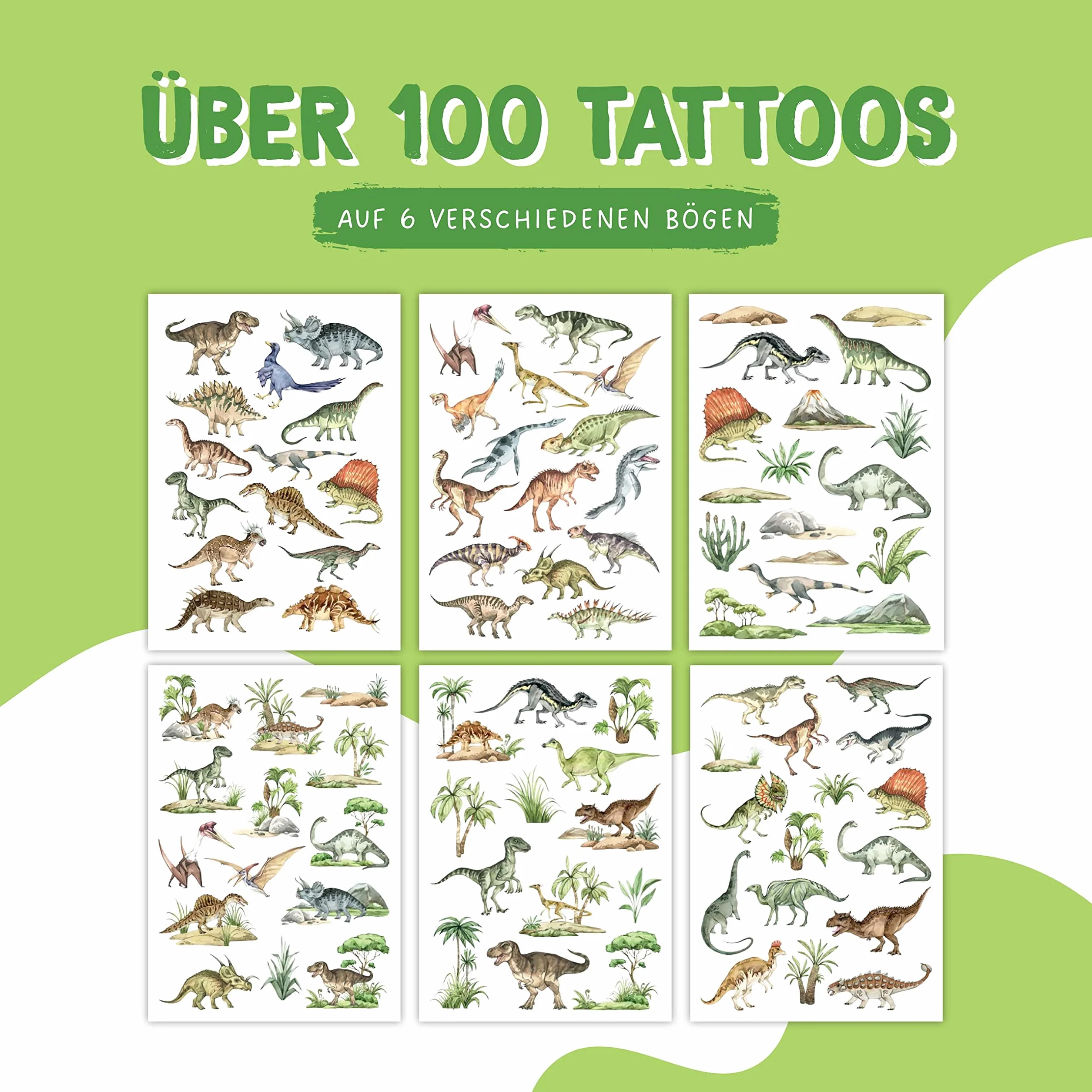 Papierdrachen 100 wyjątkowo przyjaznych dla skóry tatuaży dziecięcych - tatuaże świat dinozaurów - dla dzieci - dla chłopców i dziewczynek - sprawdzone i wyprodukowane w Niemczech - zestaw 27