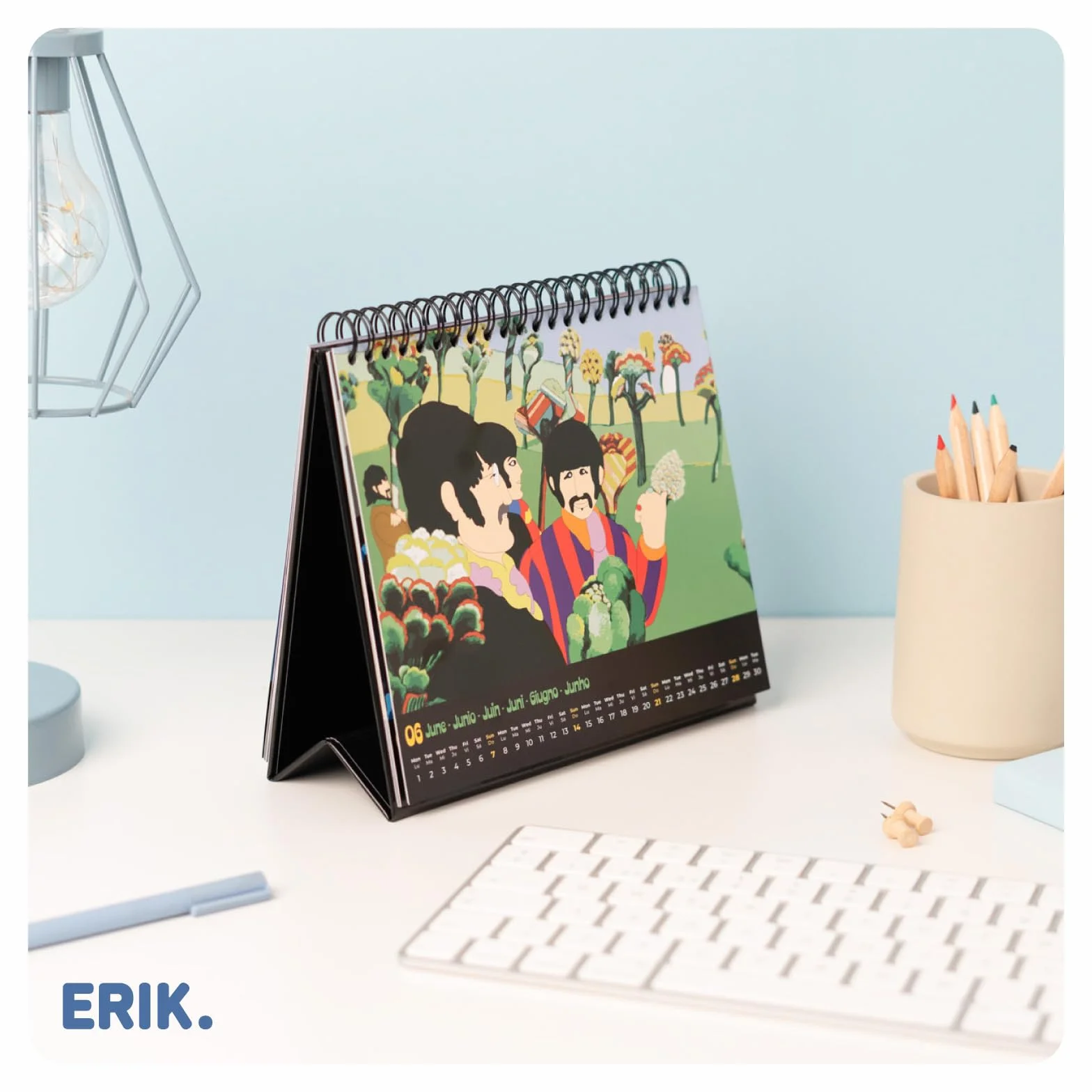 Grupo Erik Desk Calendar 2026 - The Beatles Calendar 2026 Month To View | Monthly Desk Planner, Desktop Gifts Under 10 Pounds | The Beatles Gifts For Friends