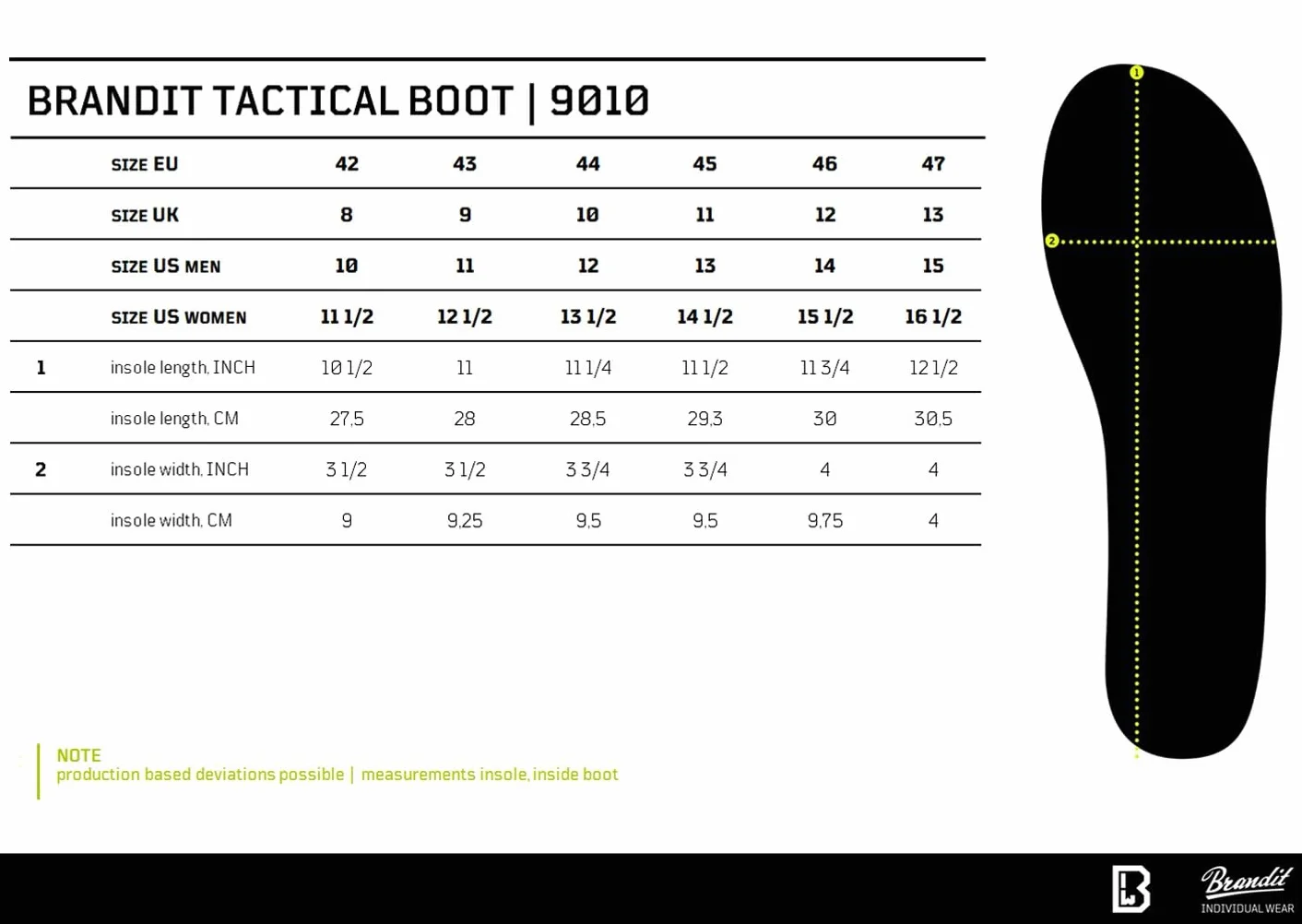 Brandit Mężczyźni 9 Eyelet Tactical BootsButy wojskowe i taktyczne