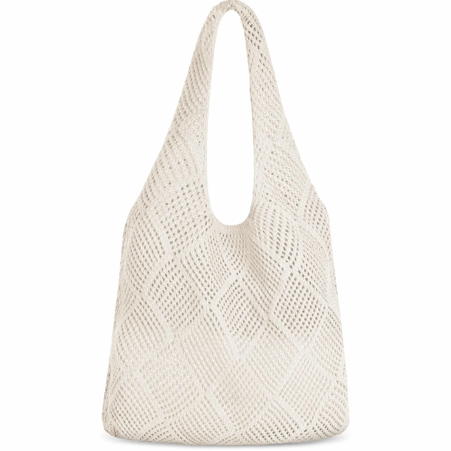 Aucuu Damskie torebki z dzianiny, retro ażurowe plecione torby na ramię, torba na ramię boho, szydełkowa siatkowa torba typu tote, torba plażowa dla kobiet, torba podróżna do zakupów na wakacje