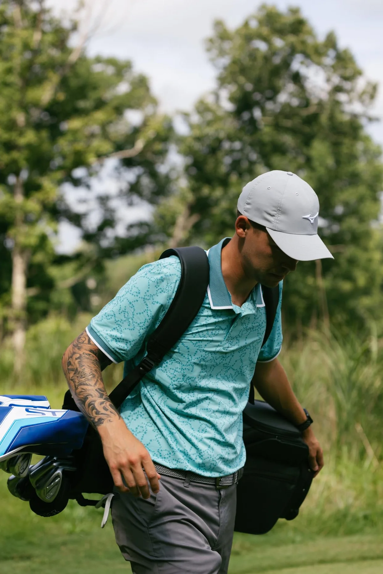 Mizuno Standard Tour Adjustable Unisex Hat, Navy/Red