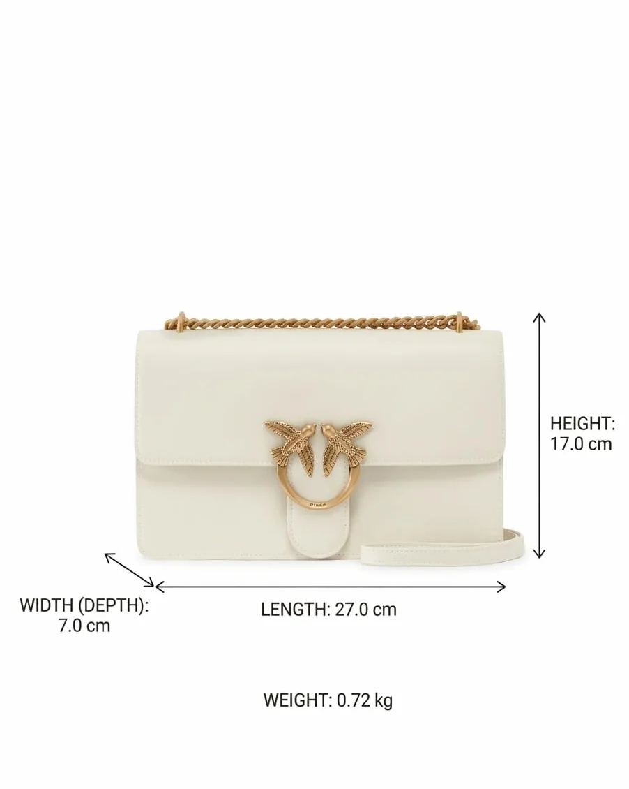 Pinko Kobiety Love One Classic Torebka, Silk/Antique Gold, 21 x 13 x 6 cm