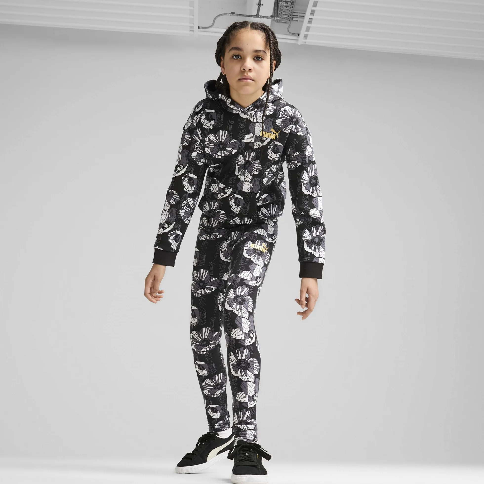 PUMA Ess+ Class Act Legginsy Aop G - Rajstopy Dziewczynki