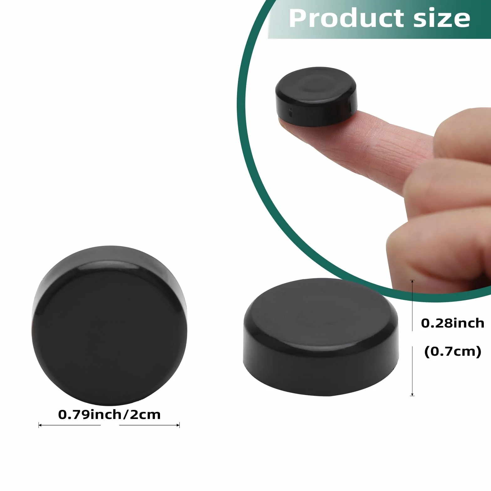 Zestaw 30 silnych czarnych magnesów - magnesy na tablicę białą, lodówkę i biurko - Ø20mm okrągłe magnesy dekoracyjne - organizacja domu, szkoły, biura