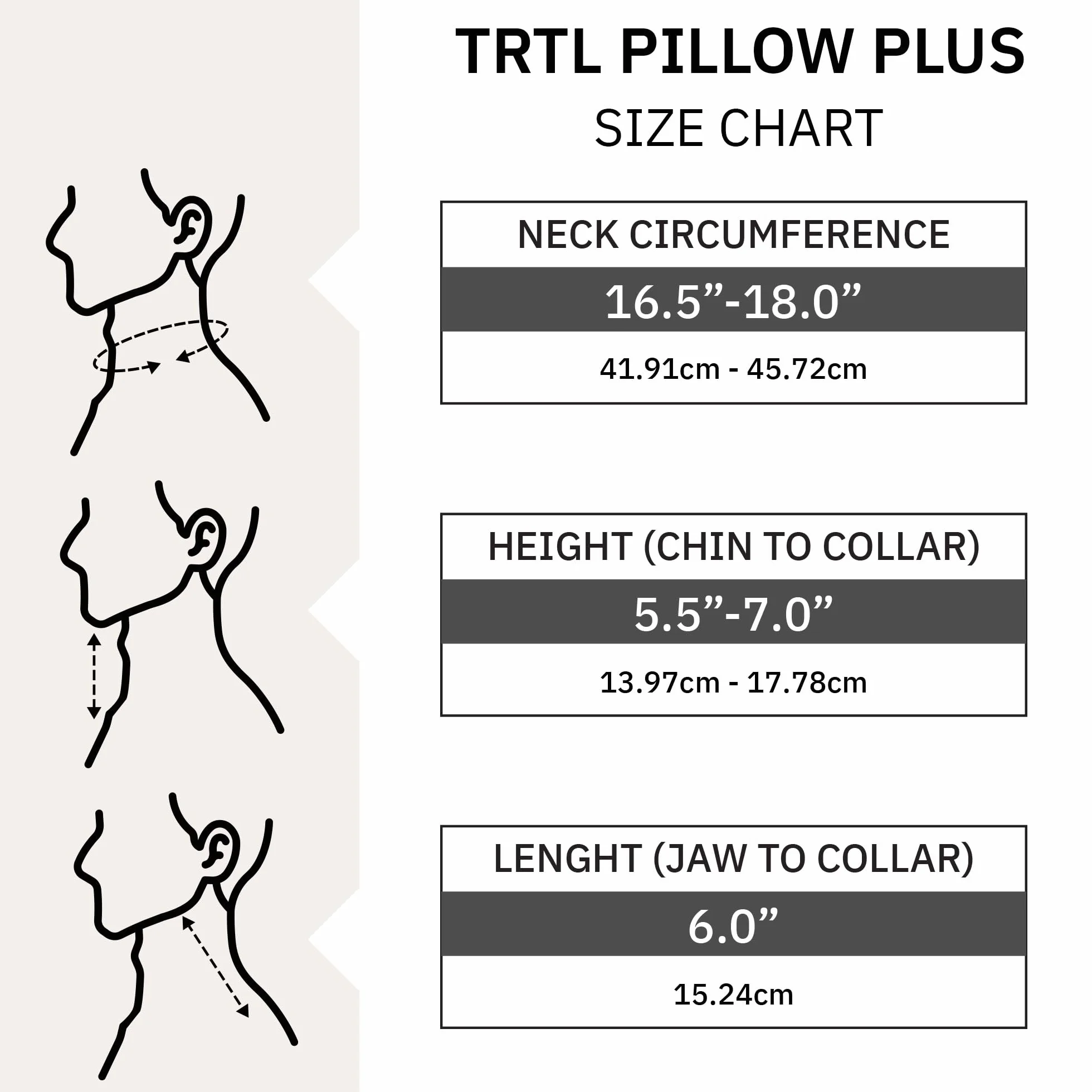 trtl Travel Pillow Plus Szary | Regulowana wysokość poduszki podróżnej do samolotu i samochodu | Oszczędzająca miejsce poduszka podróżna | Nadaje się dla wszystkich rozmiarów ciała