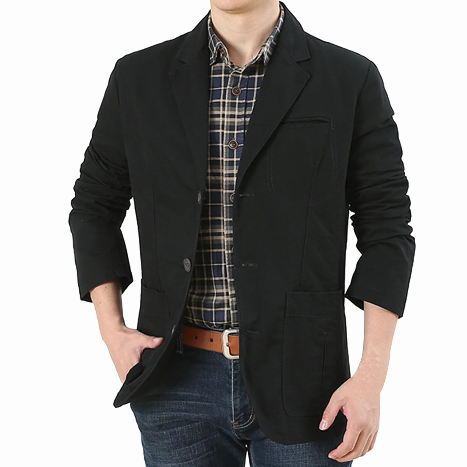 Generisch Męska marynarka slim fit, elegancka marynarka na lato, lekka marynarka, męska na wiosnę, stylowa kurtka garniturowa, biznesowa, na wesele, imprezę