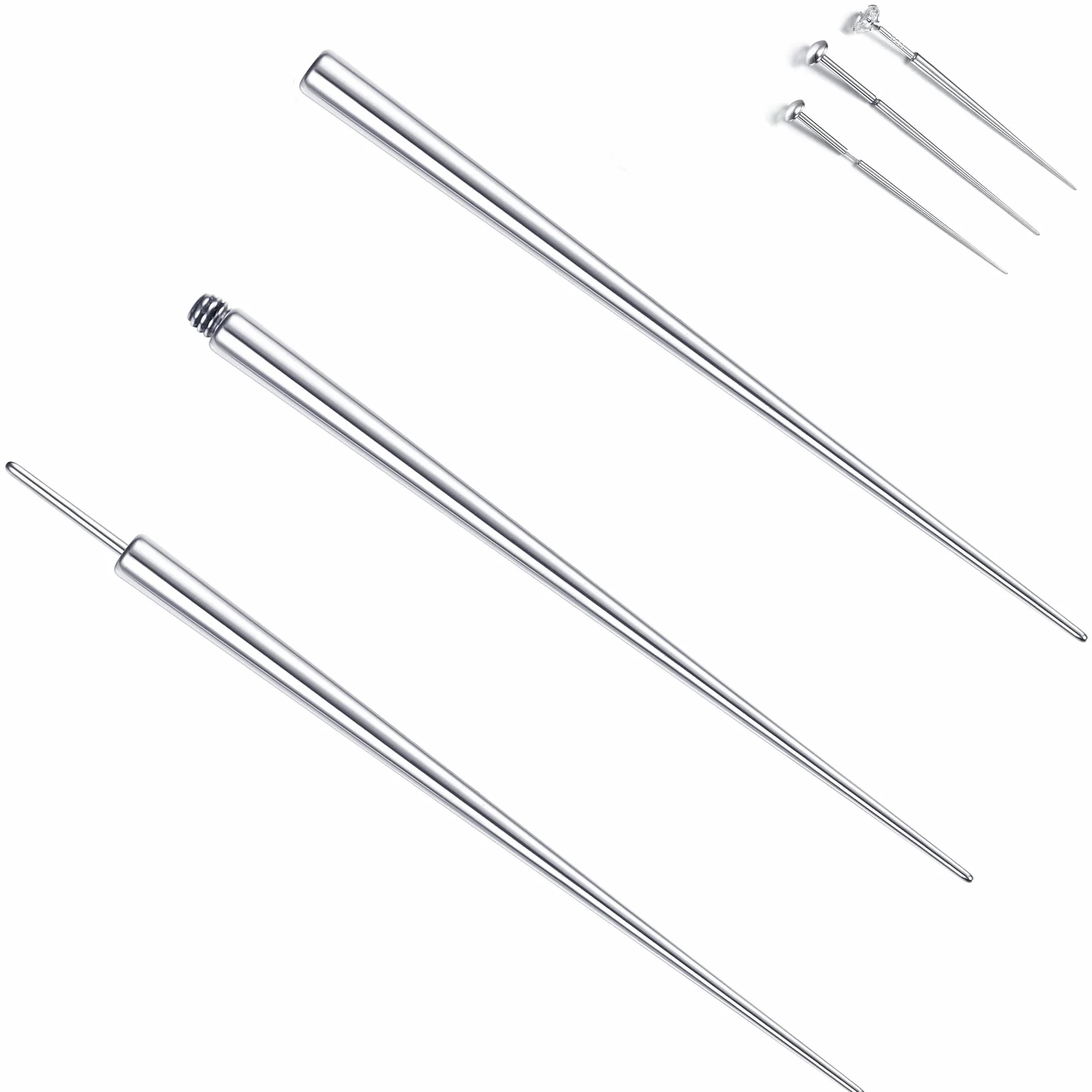FIOROYAL 3 sztuki wrzecion stożkowych ze stali chirurgicznej 316 l, 14 g, 16 g, 18 g, zestaw narzędzi do ucha, nosa, ust, brzucha, sutków/języka, narzędzie do wymiany