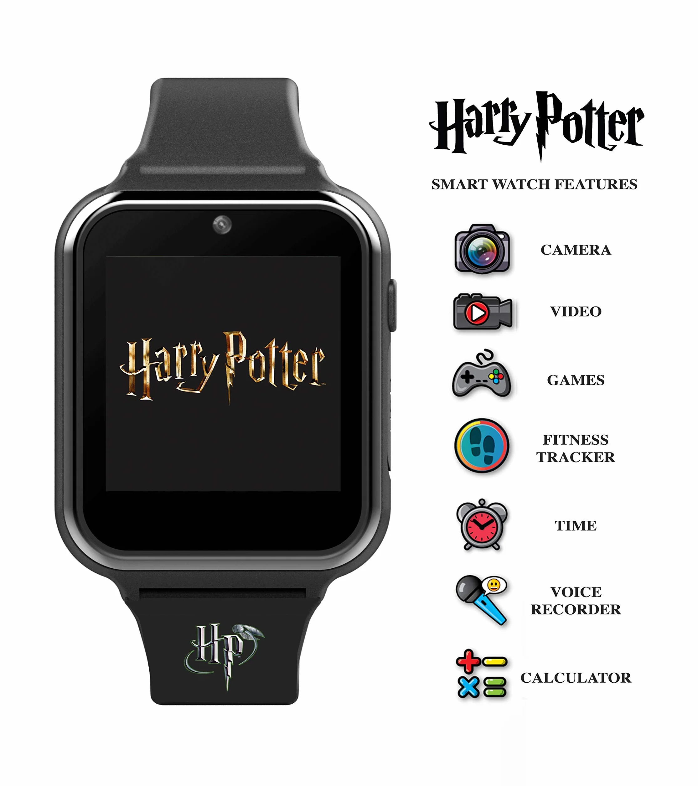 Harry Potter HP4096ARG Cyfrowy zegarek kwarcowy z silikonowym paskiem - chłopiec - czarny, Kolor: czarny, pasek