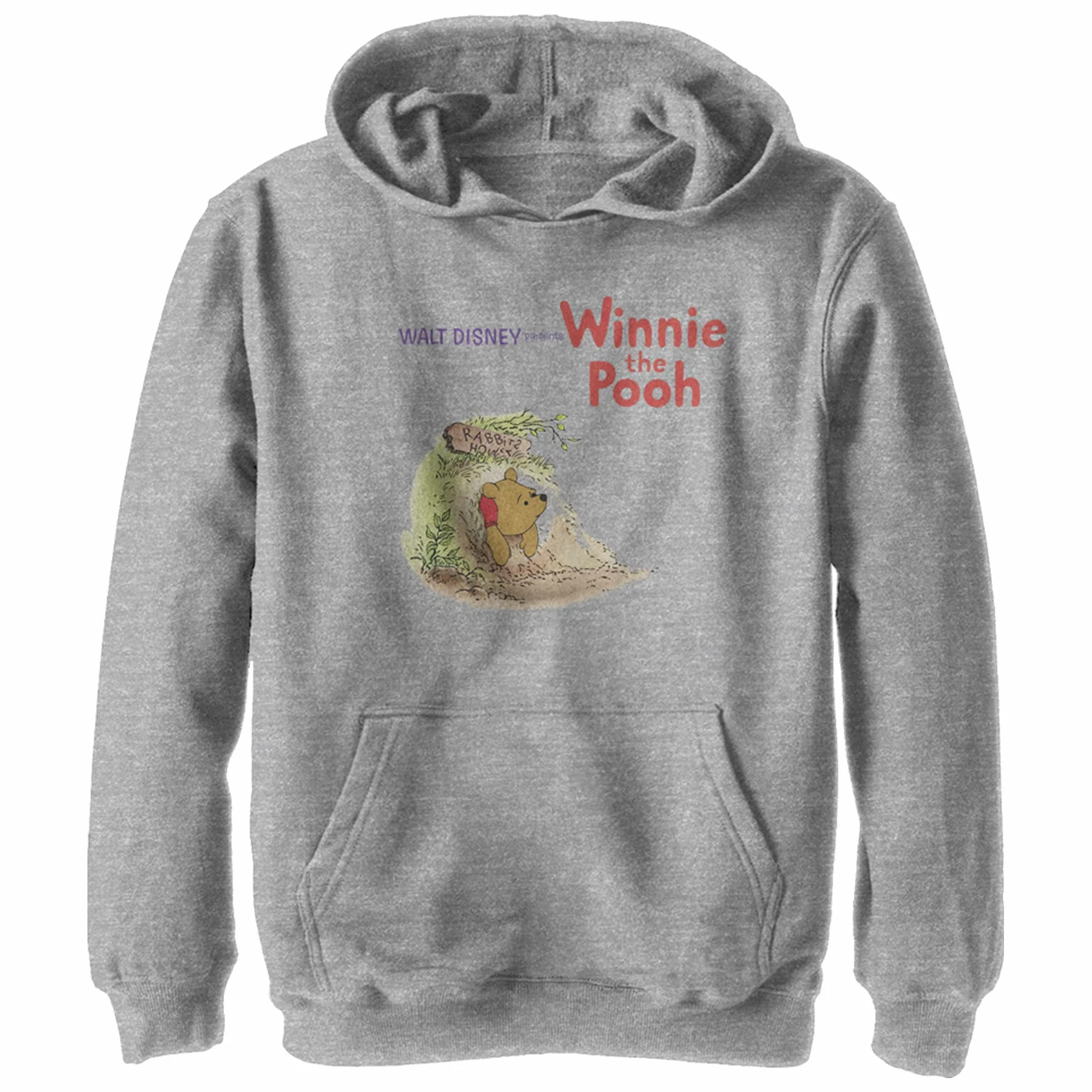 Disney Kubuś Puchatek Vintage Boy's bluza z kapturem, polar, Athletic Heather, rozmiar S, Athletic Heather, S