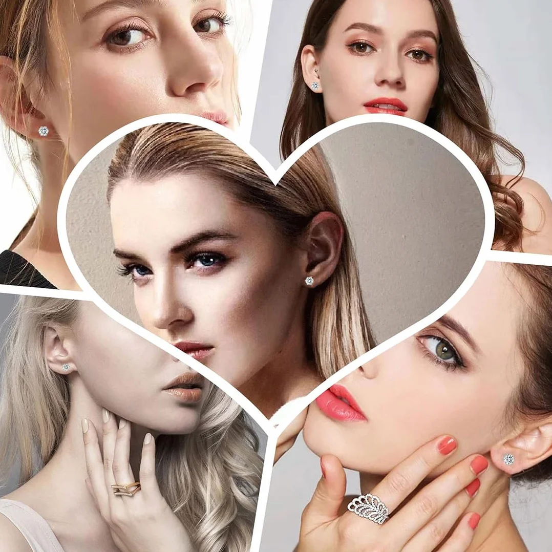 2 pary magnetycznych kolczyków ze stali nierdzewnej dla mężczyzn i kobiet unisex bez przekłuwania fałszywych magnesów zestaw kolczyków, 6/8 mm, srebrny, M, Stal nierdzewna