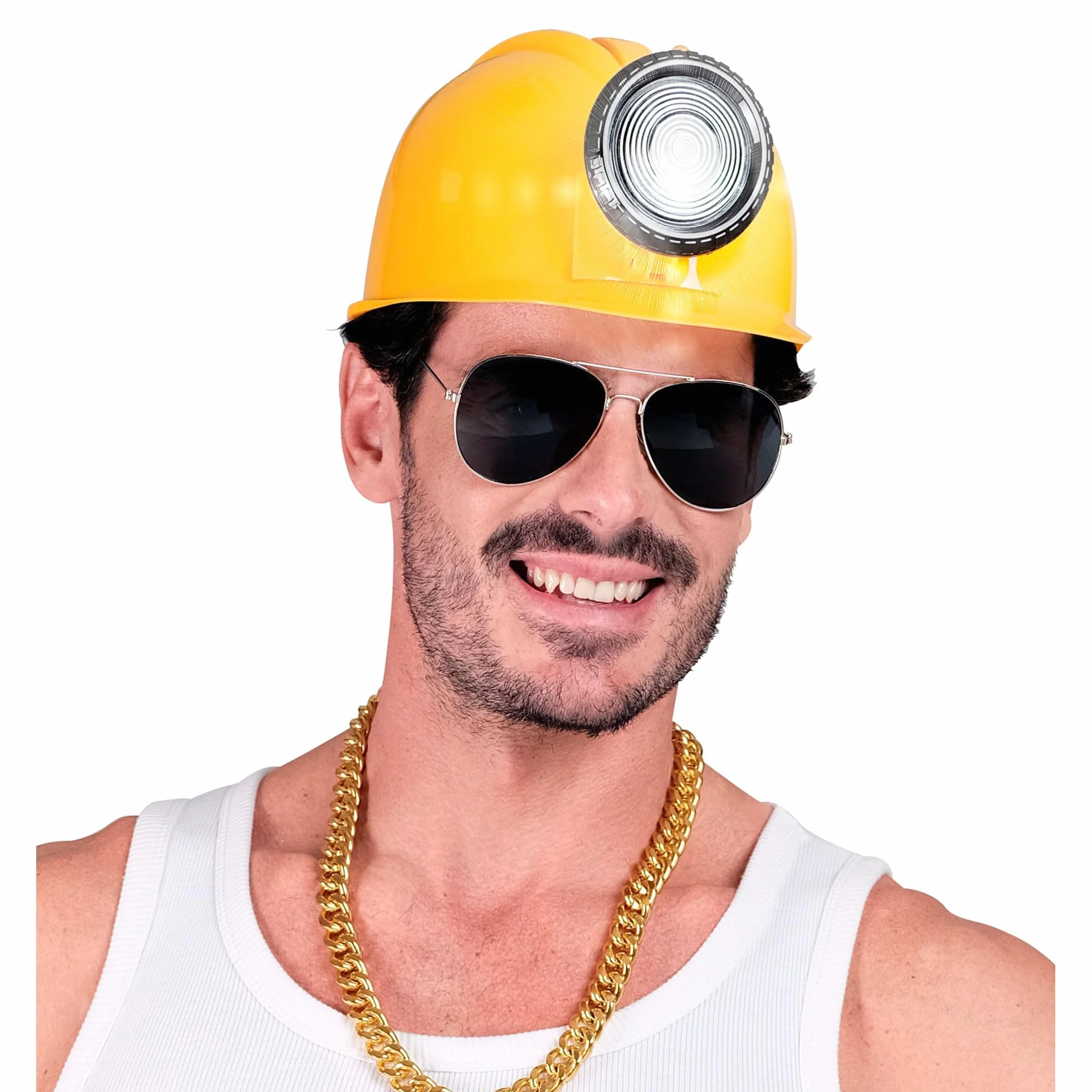 Widmann 03306 - kask budowlany z lampą, wykonany z twardego plastiku, dla dorosłych